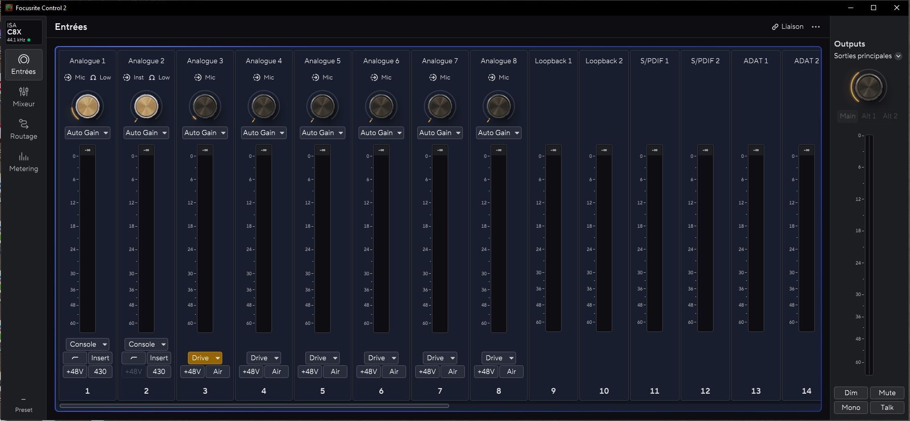 ISA C8X MixerInputs