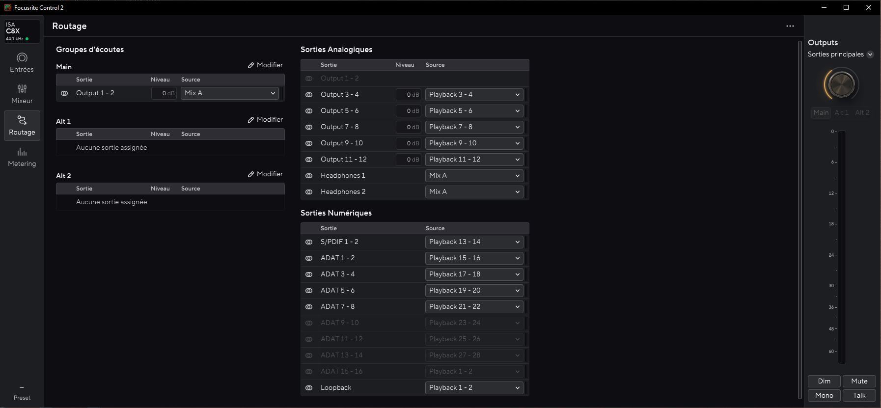 ISA C8X Routage