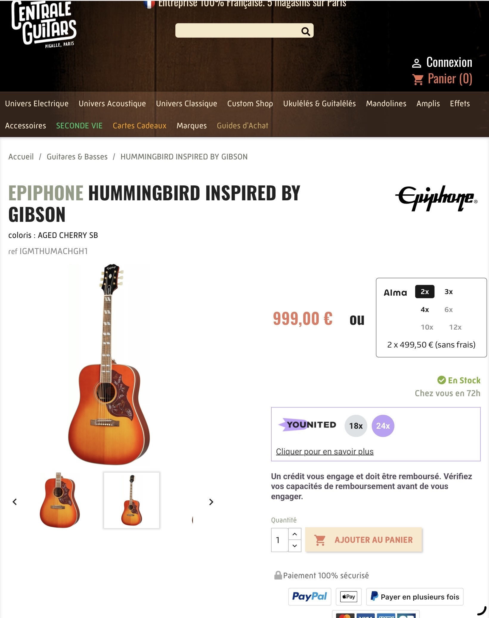 Epiphone Inspired by Gibson Hummingbird (33626)