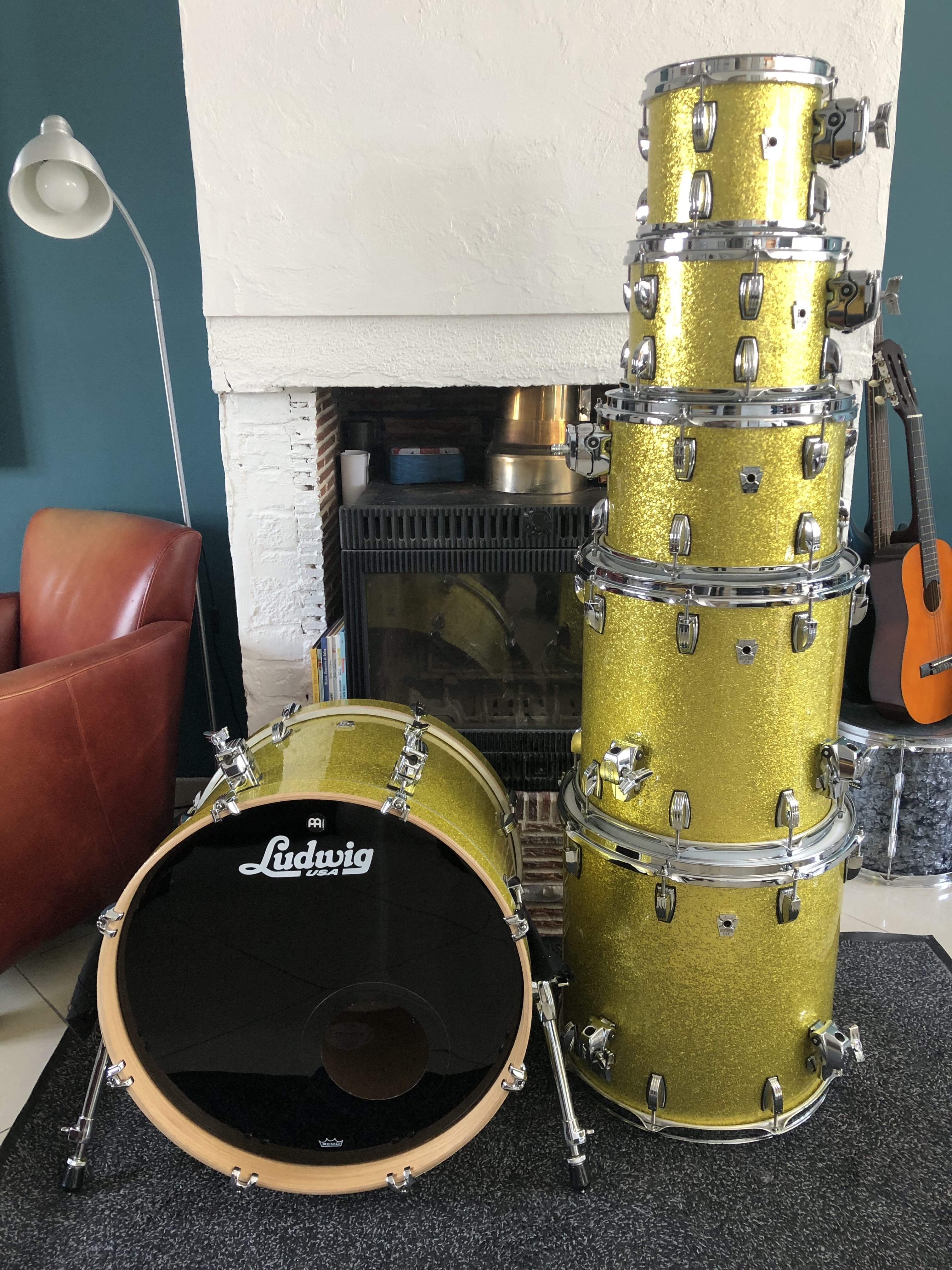 Batterie Ludwig Keystone 6 fûts jaune sparkle