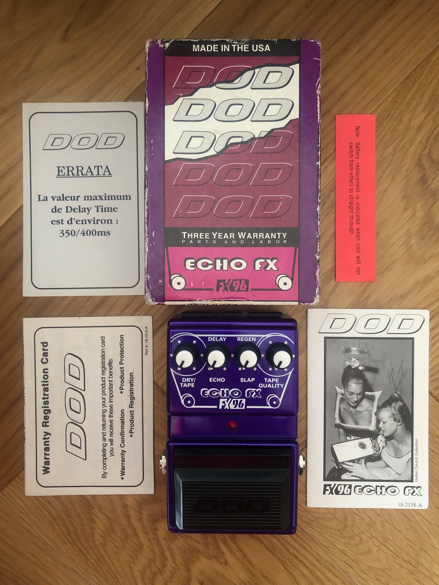 DOD echo fx fx96 v1 rare bbd mn3005 analog delay