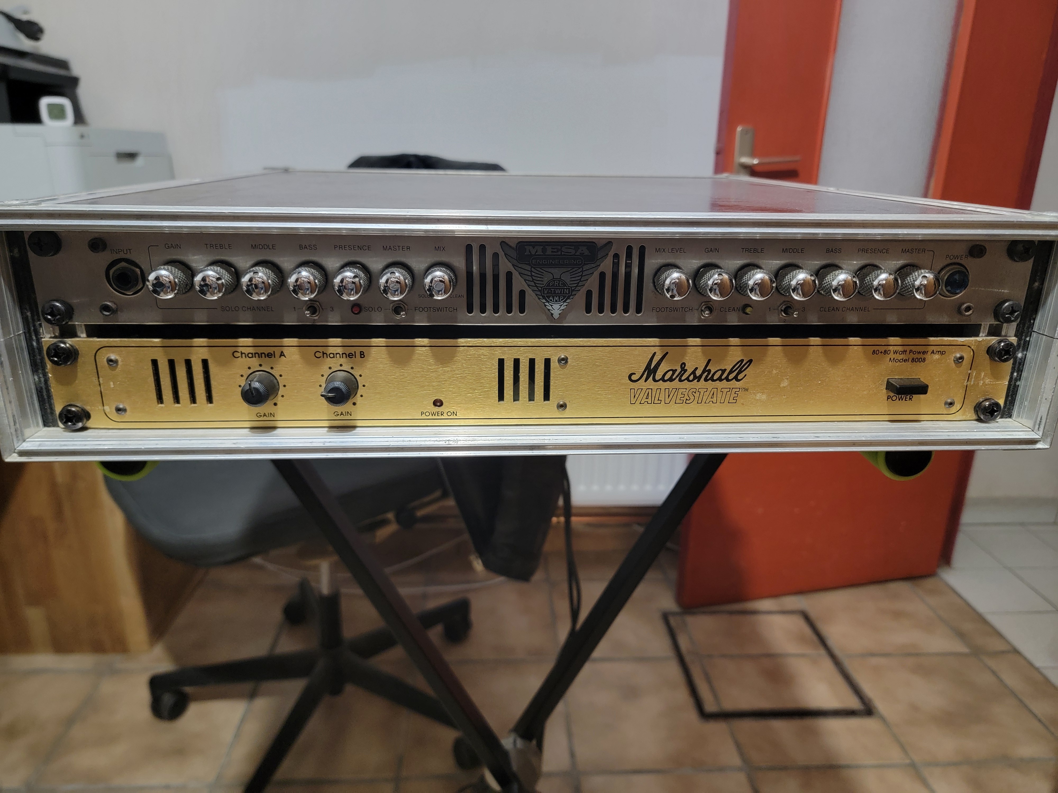 Ensemble preampli et ampli guitare mesa boogie v-twin / Marshall valvestate 8008