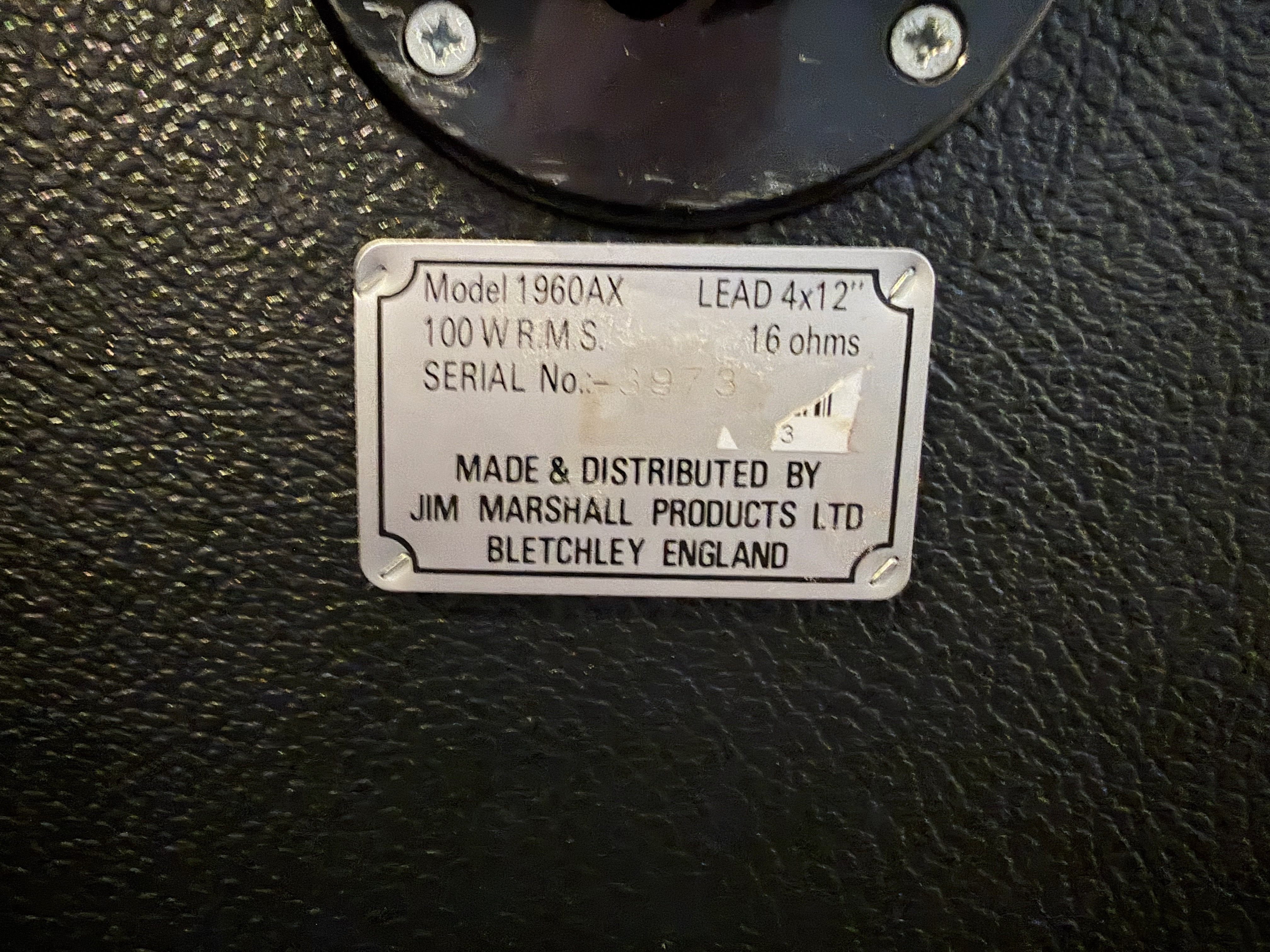 Vends Cab Marshall 1960AX 4x12 Rola made in England