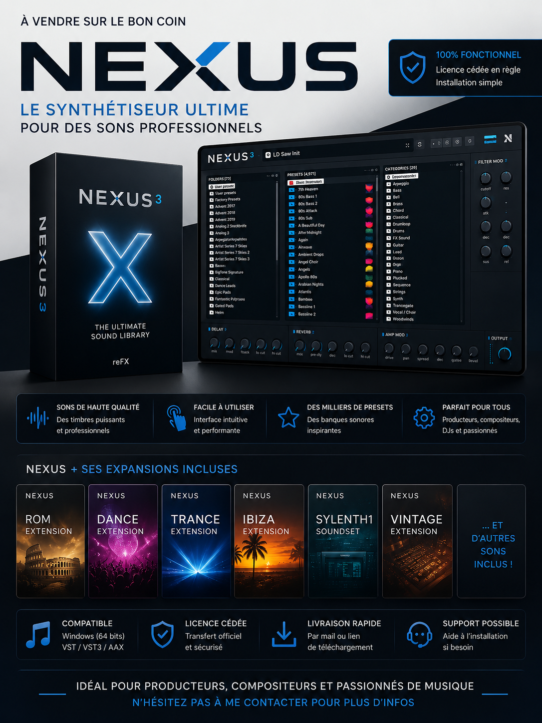 NEXUS VST + 116 Expansions – Transfert officiel