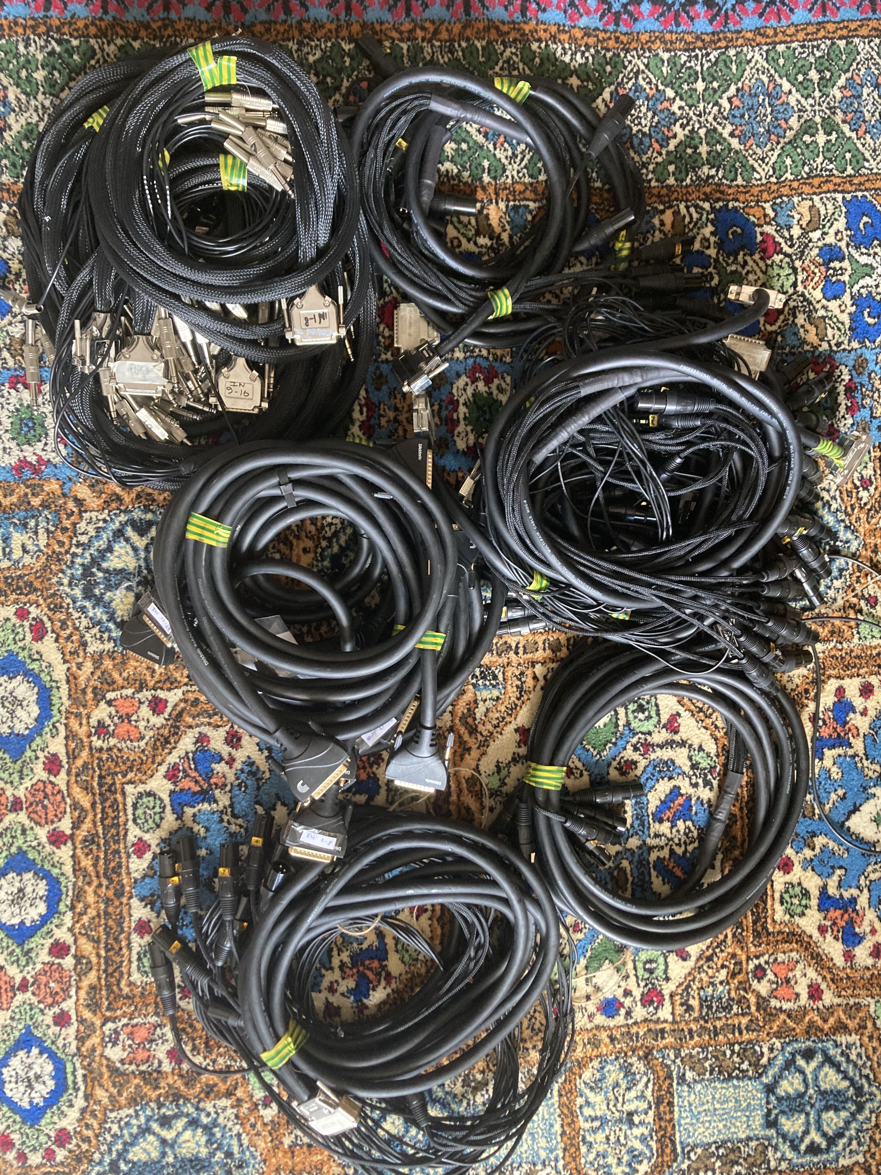 LOT 23 câbles D-Sub 25 broches studio - XLR / Jack / D-Sub - 1,5m à 5m
