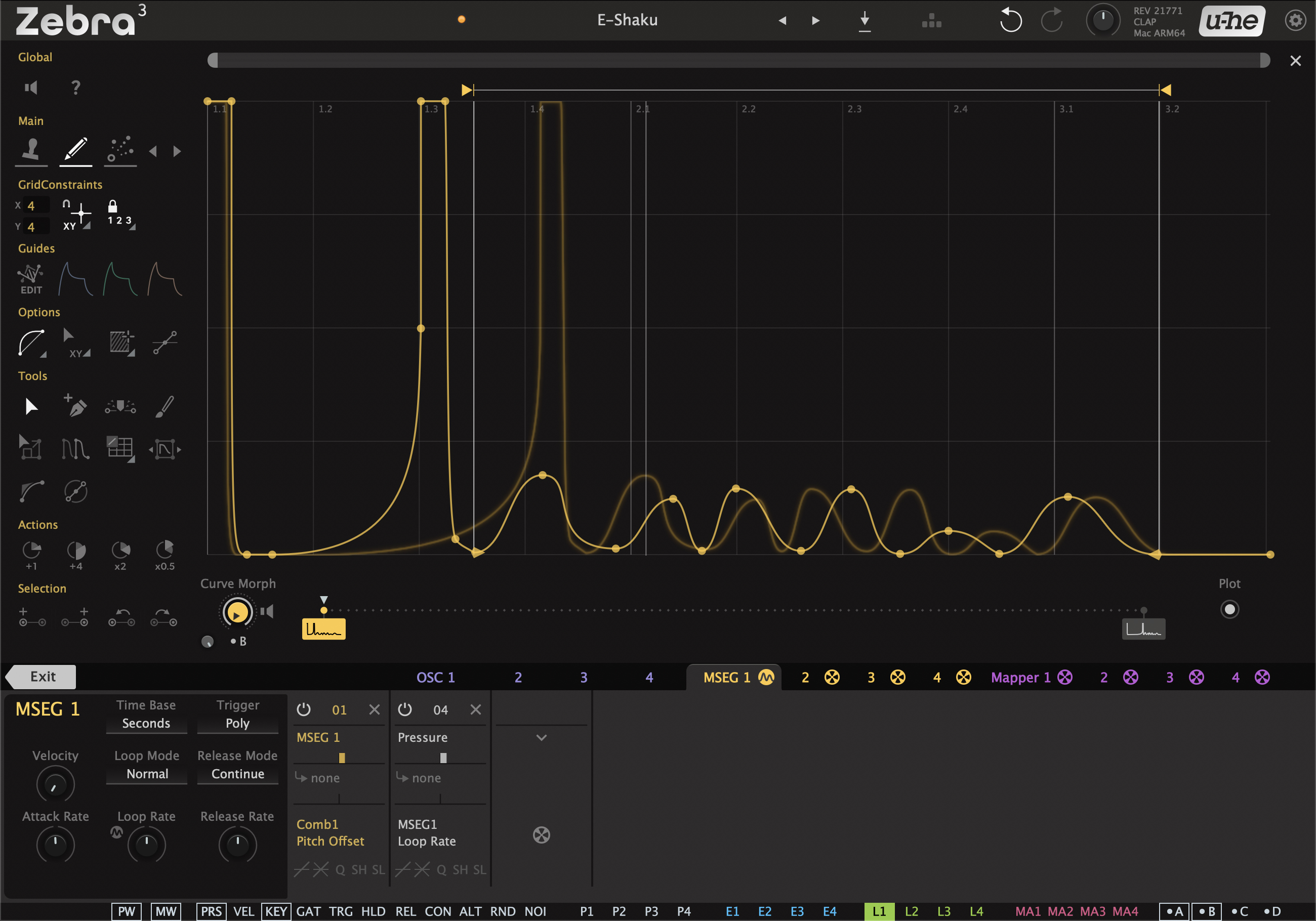 U-he Zebra 3 - MSEG editor