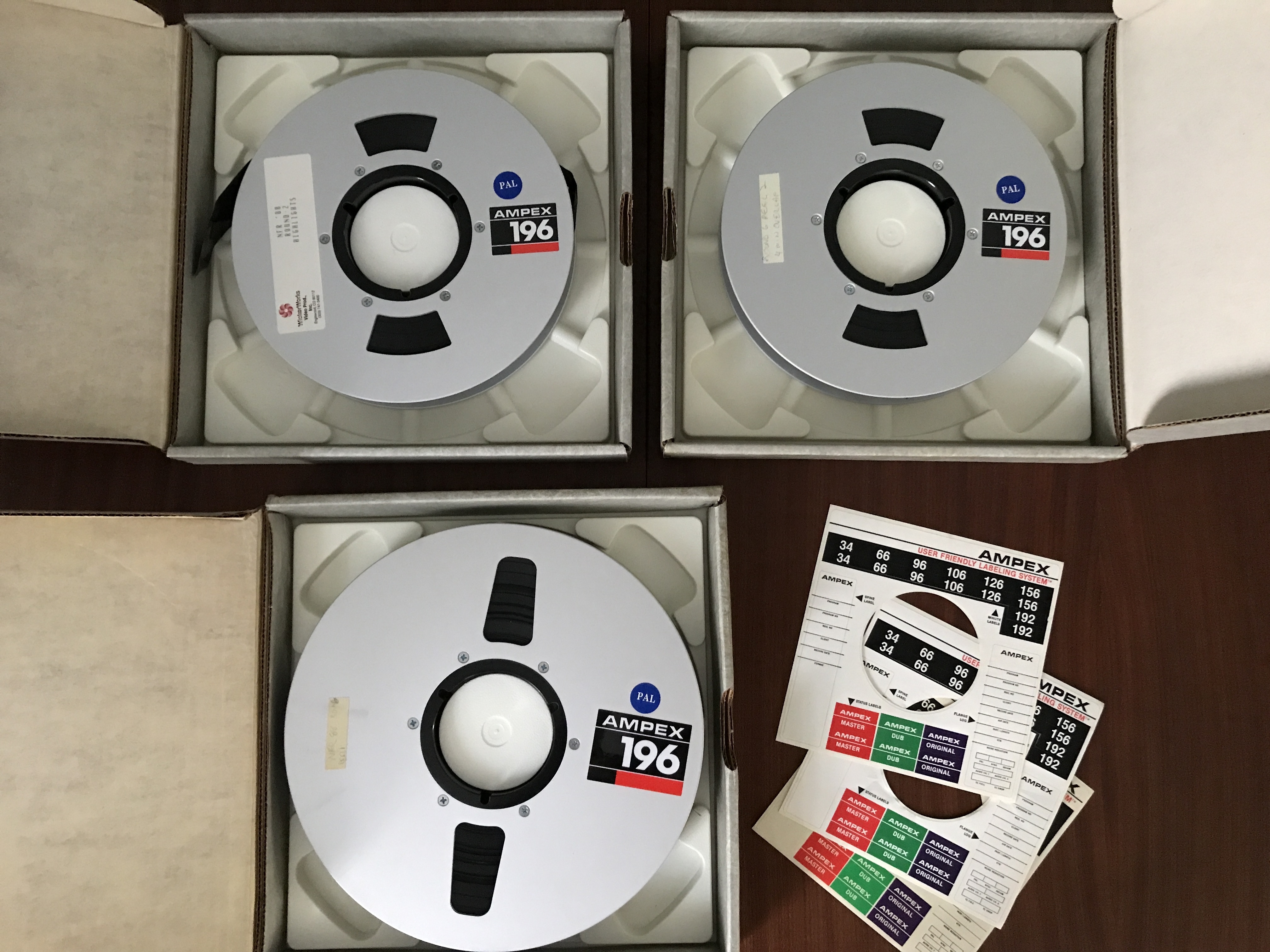 AMPEX 196 Grand Master 3 Bandes 1 Pouce x 6,40 et 10,50