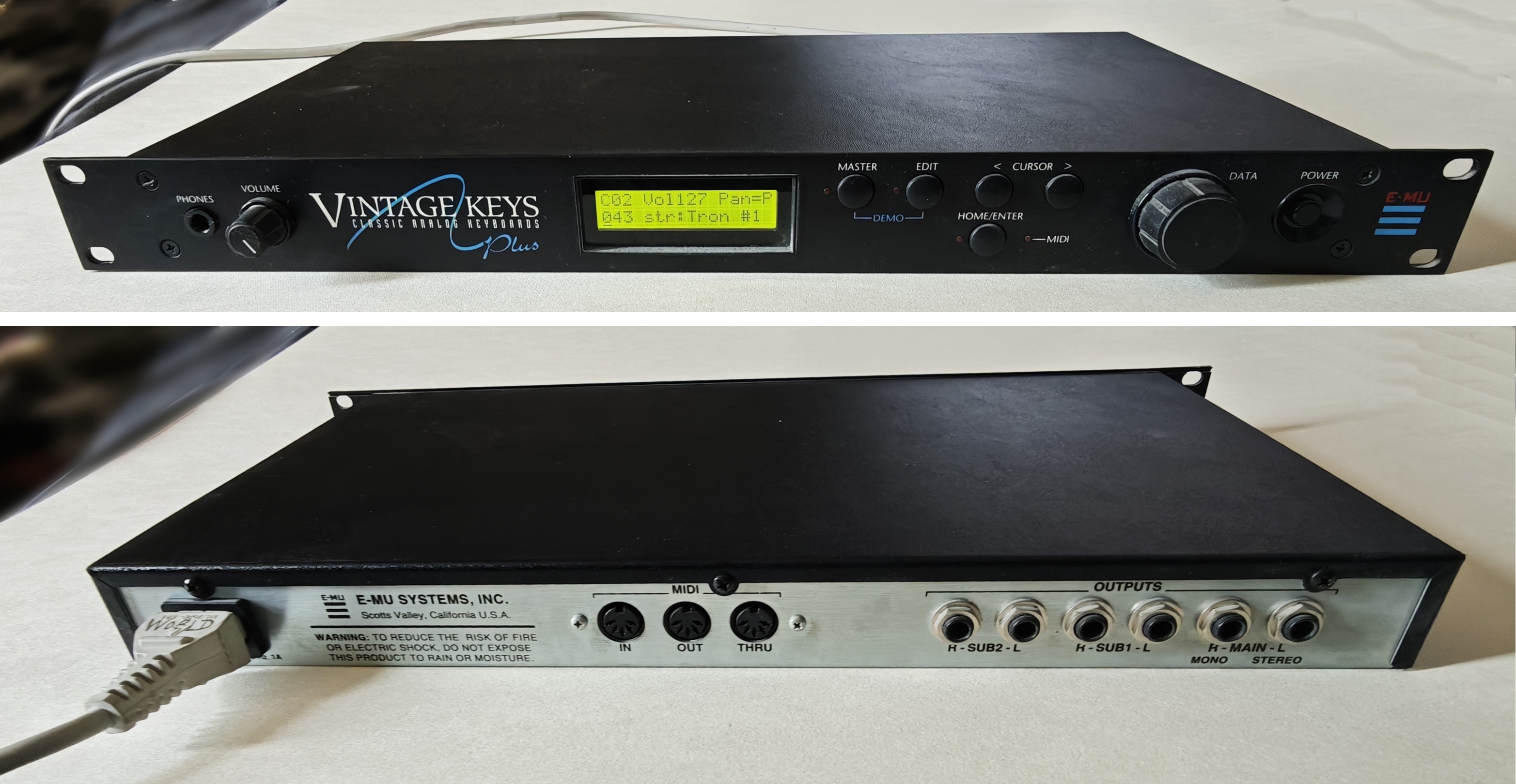 Vends rack E-MU / EMU Vintage Keys Plus 512 sounds + manuel  excellent état