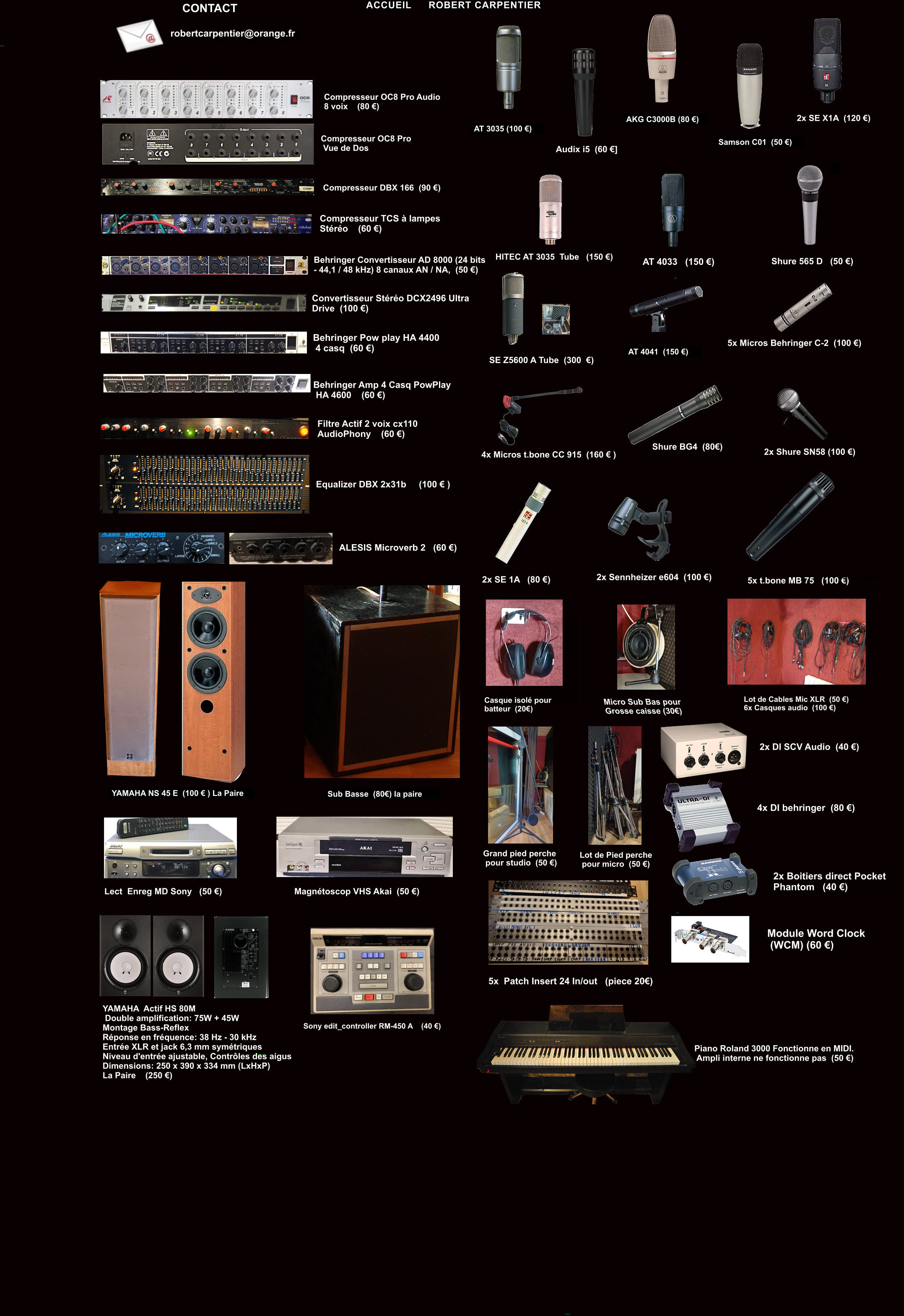 Vends Materiel Sudio d'enregistrement