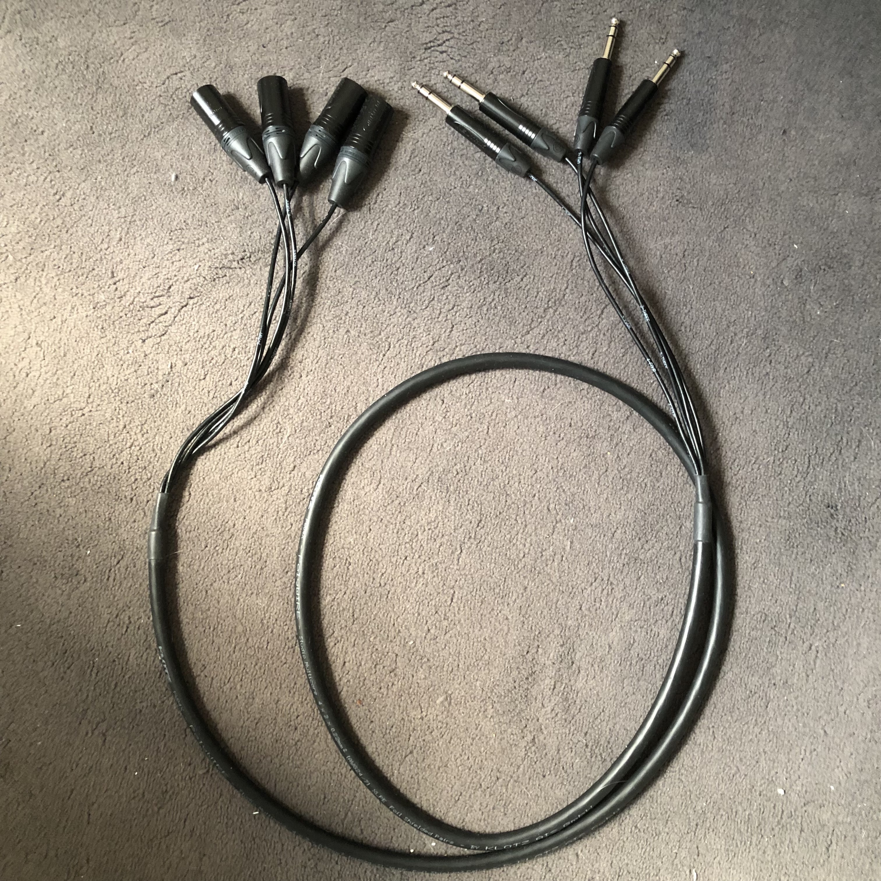 Klotz & Neutrik - 4 Way Pro Jack symétrique to Male XLR 2m