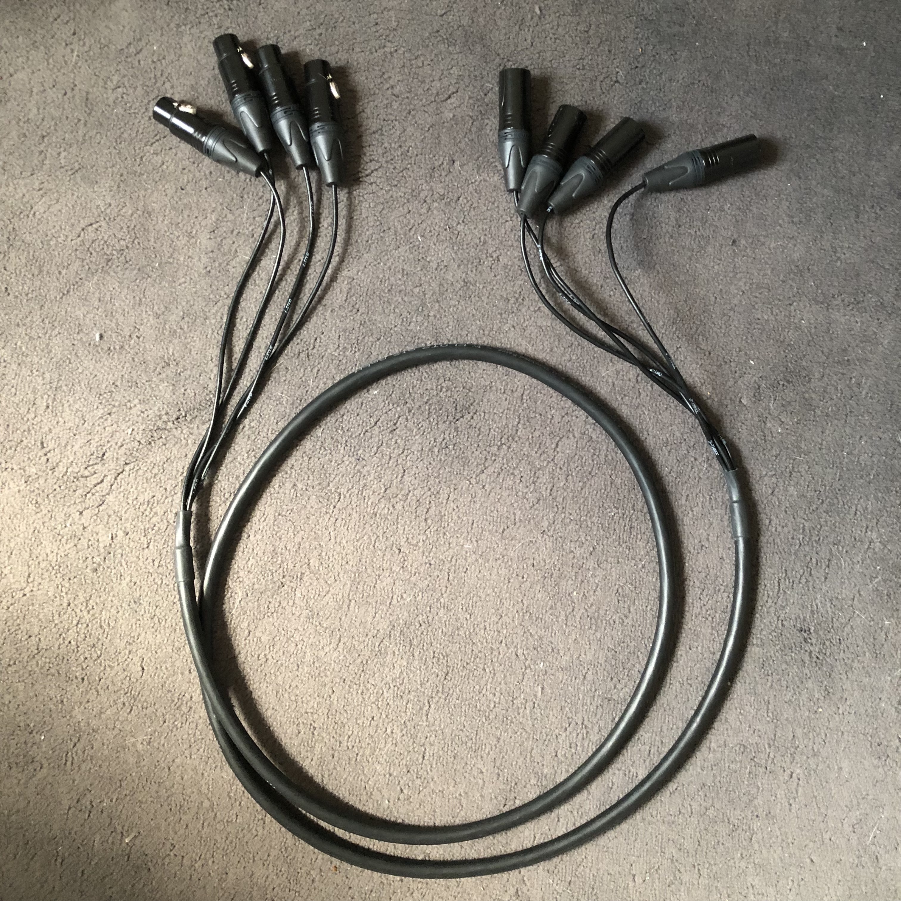 Klotz & Neutrik Multipaire 4 Way Male to Female XLR 2m Loom