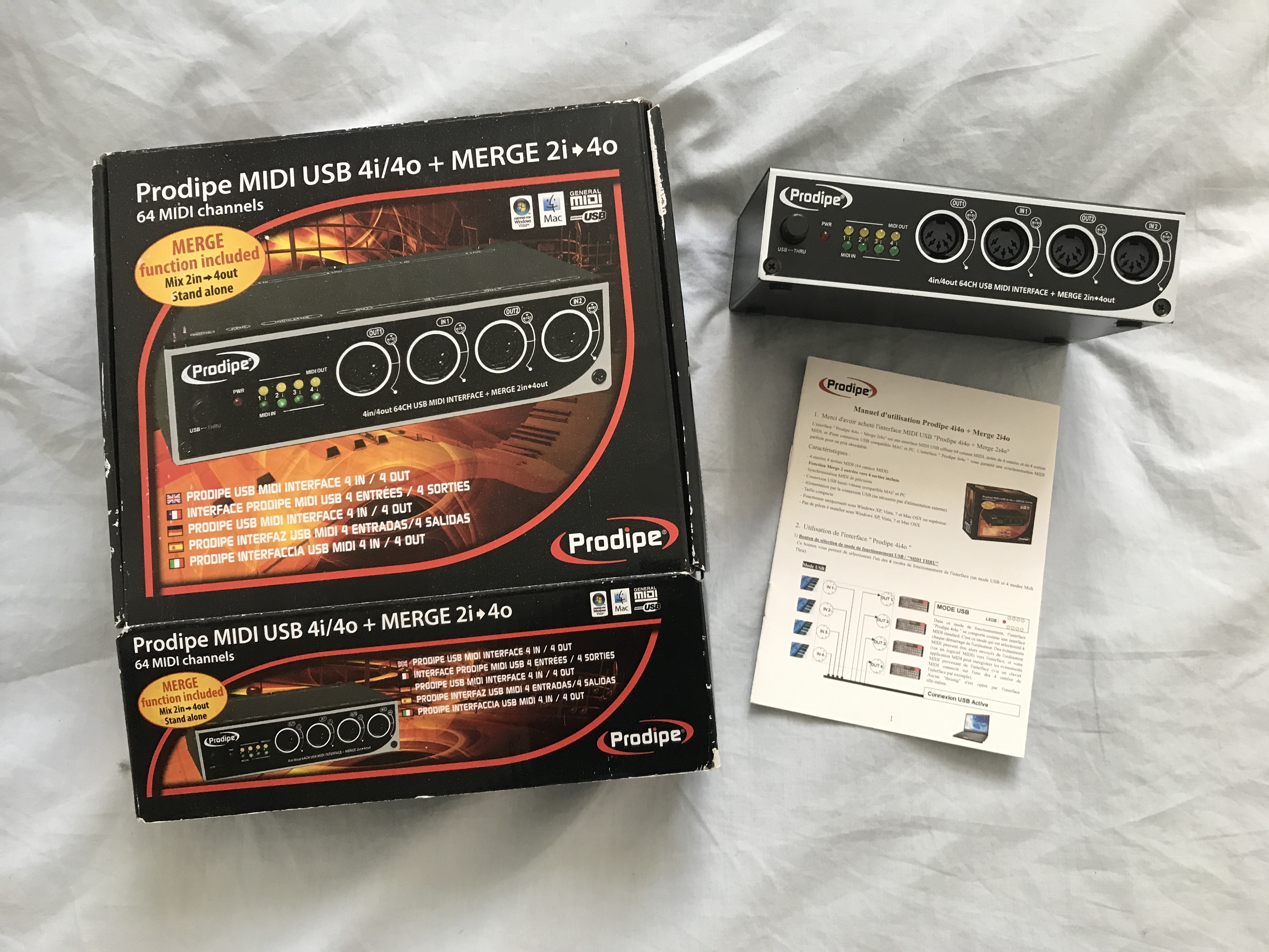 Prodipe MIDI Interface USB 4 in 4 out TBE 