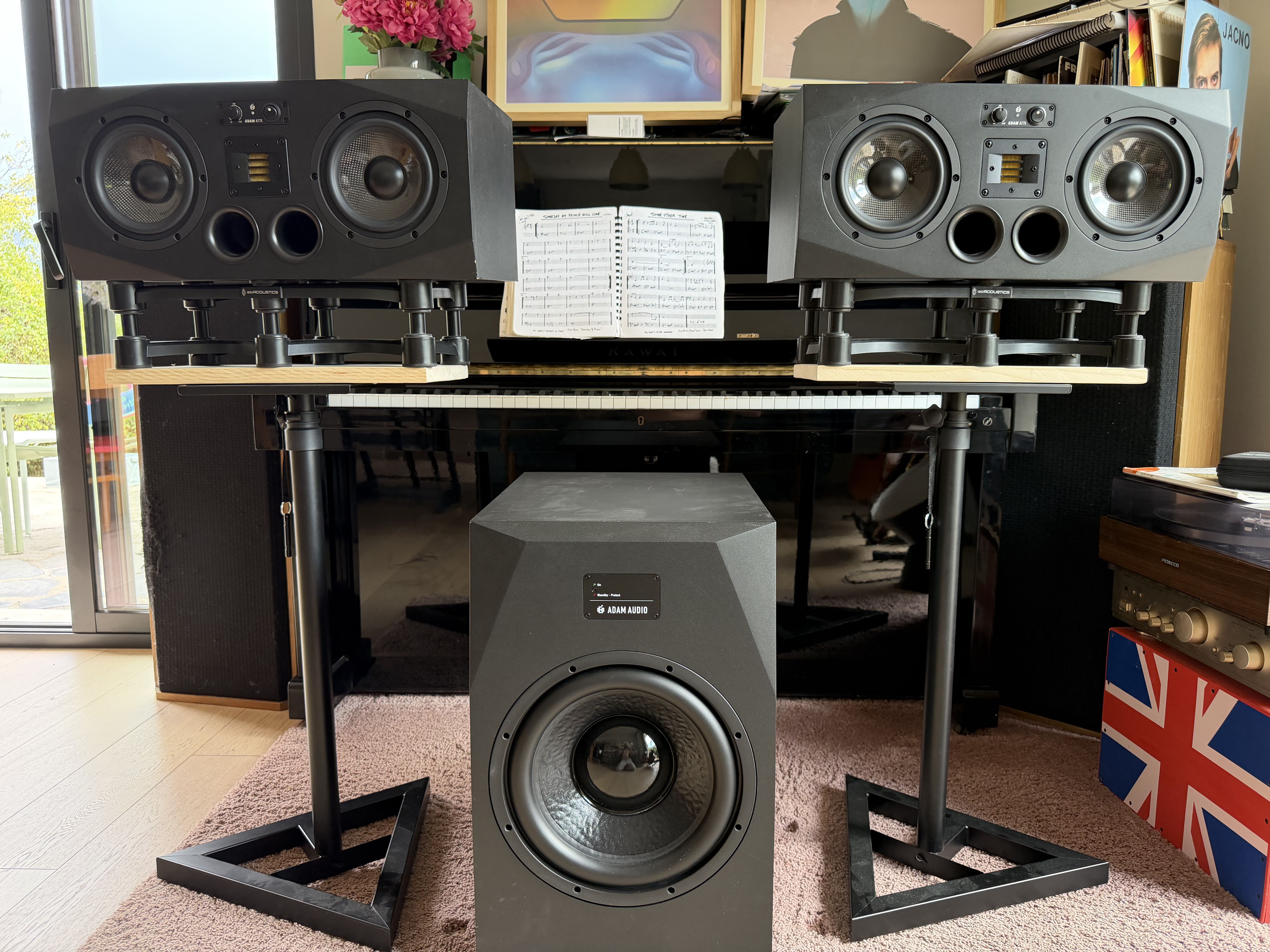 vends DAM Audio A77X + Sub 12 + supports isoacoustics + pieds
