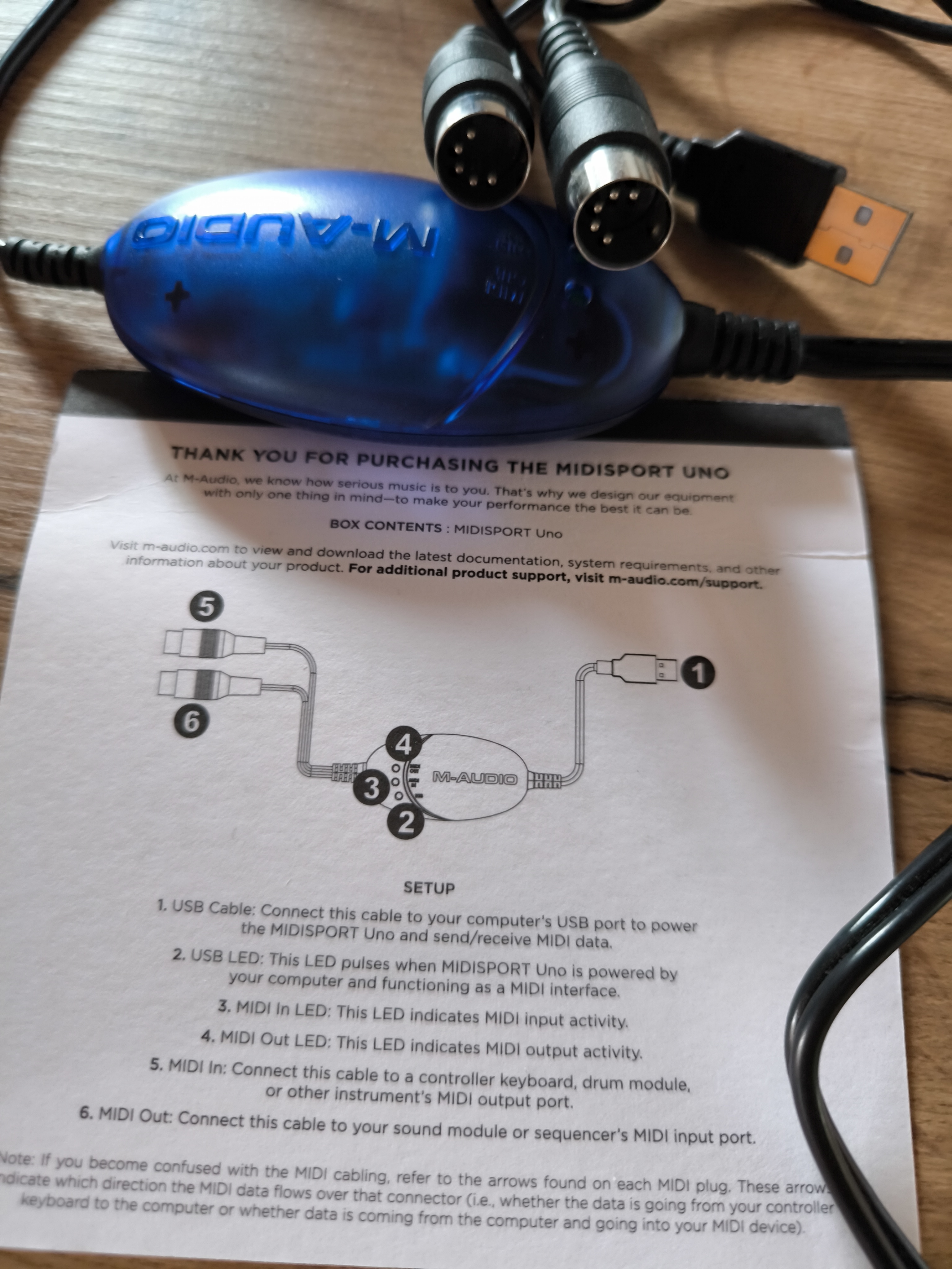 interface usb MIDI M-Audio Midisport Uno (ile de la réunion)