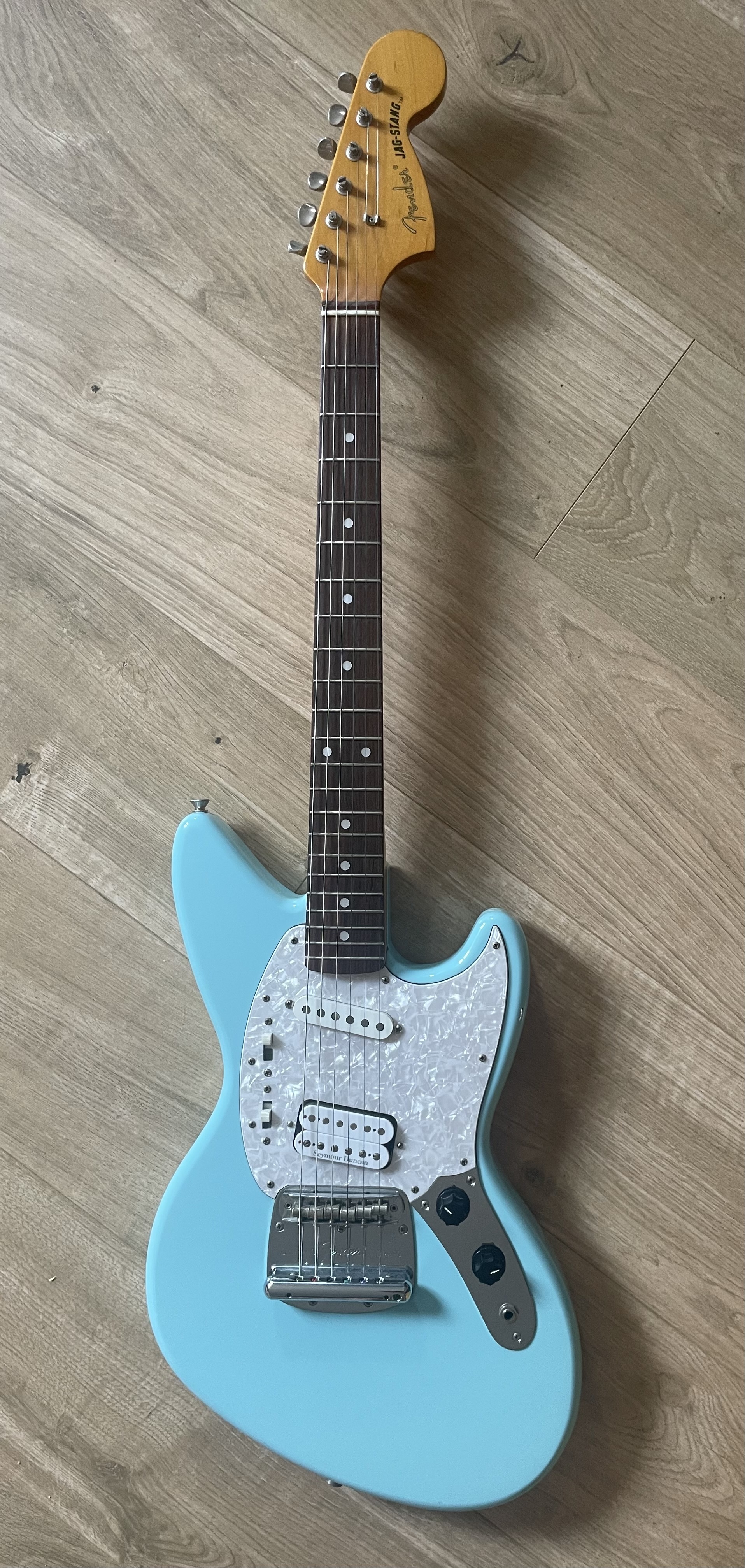 Vends Fender Jag Stang bleu 