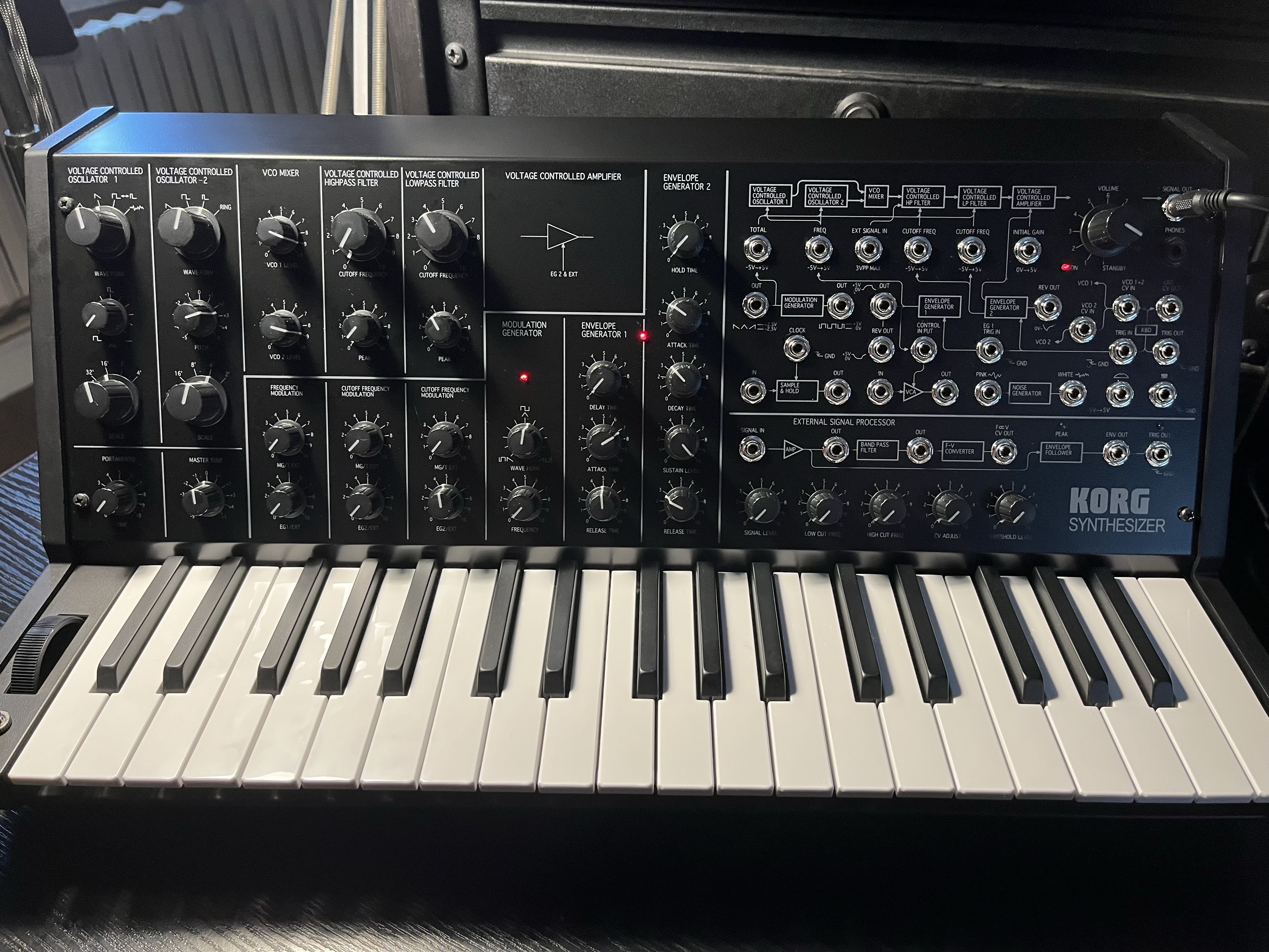 Vends Korg MS-20 Mini état neuf, garantie jusqu'en aout 2028