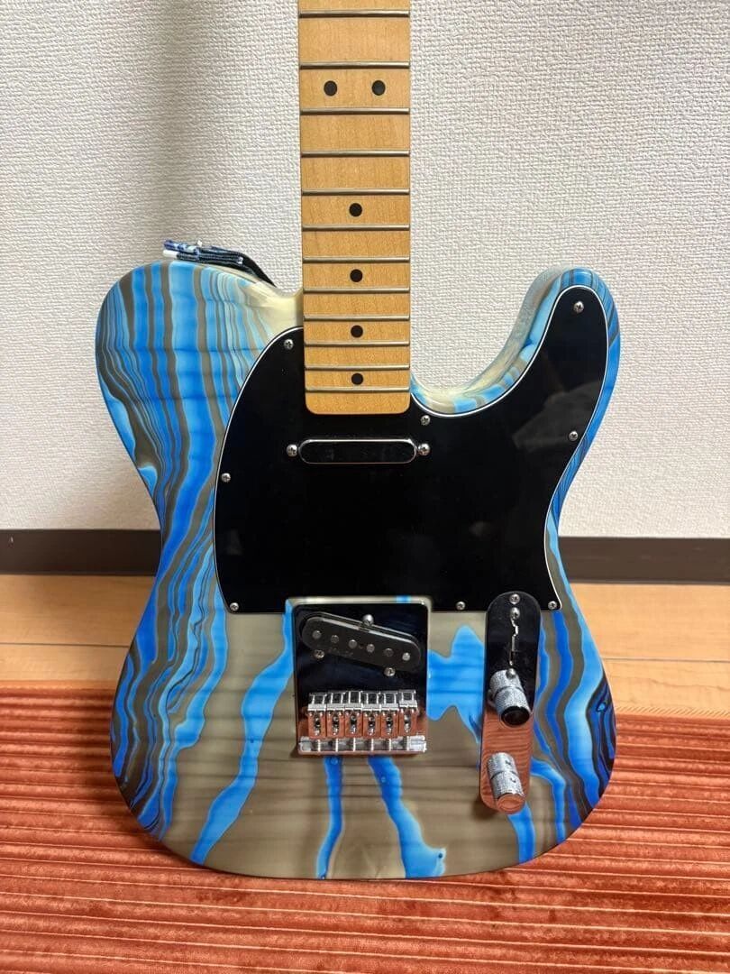 Guitare électrique Fender Telecaster, manche en érable marbré bleu, micro simple bobinage Asad