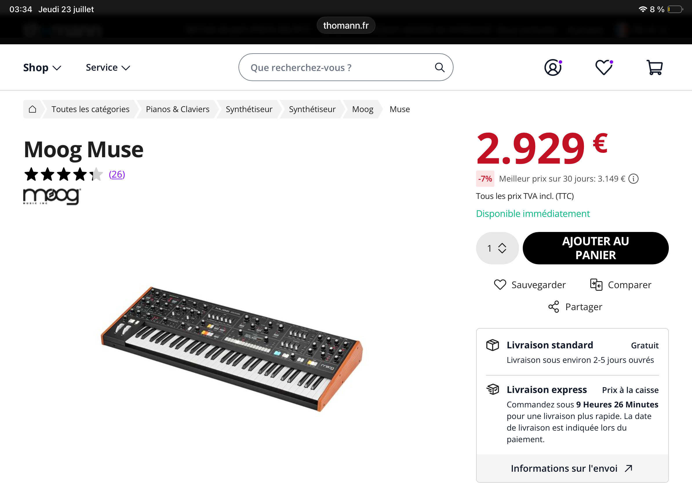 ***VEND MOOG MUSE*** NEUF ACHETÉ IL Y A QQ MOIS CHEZ THOMANN