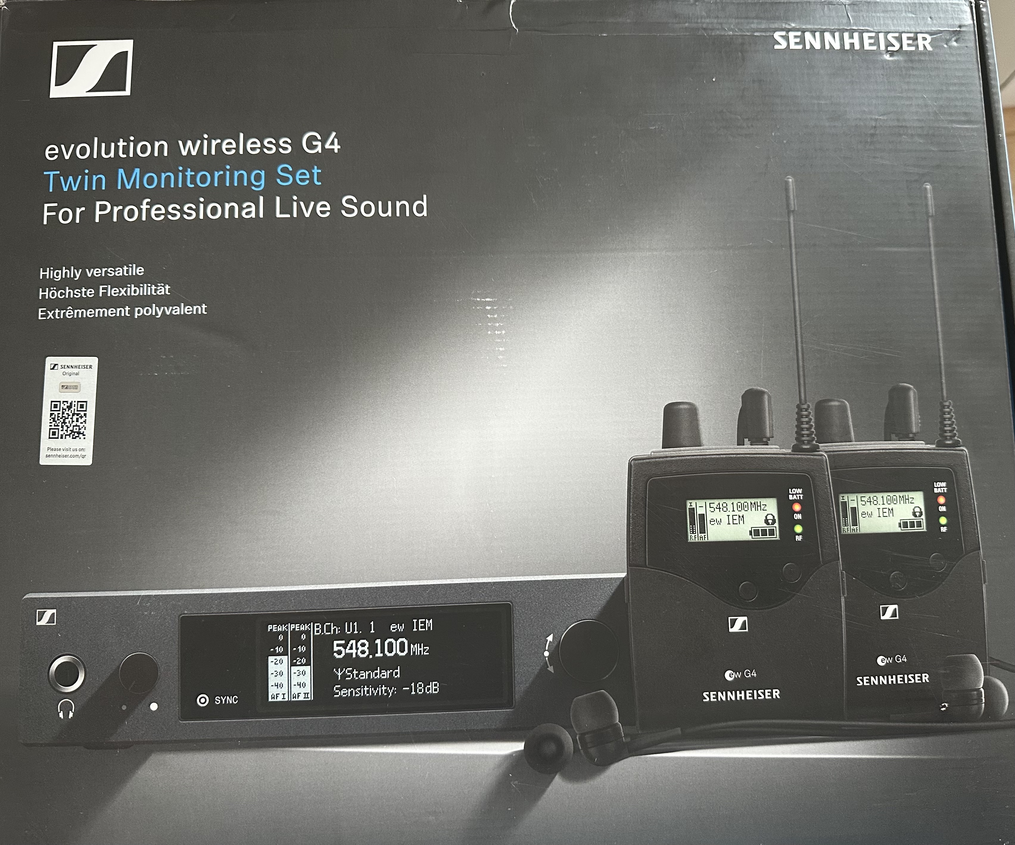 Sennheiser EW IEM G4 Twin – bande B 626–668 MHz, référence 507839.