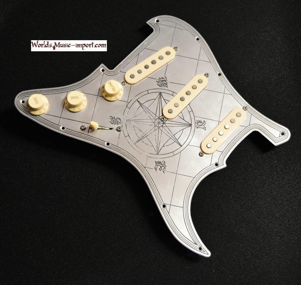 Plaque stratocaster Aluminium B,W & R Japan David Allen
