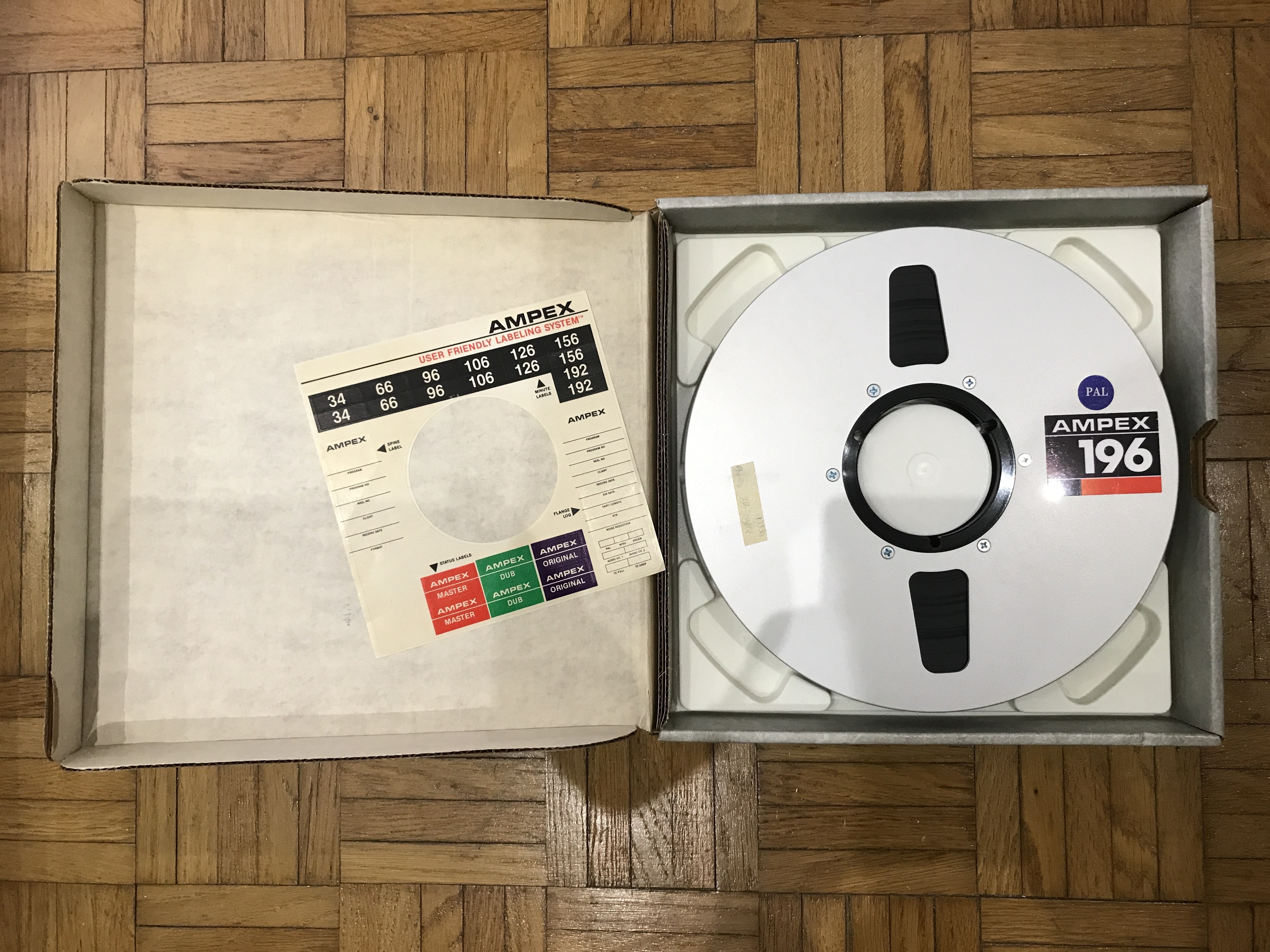 AMPEX 196 Grand Master Bobine 1 Pouce x 10,50 (standard PAL)