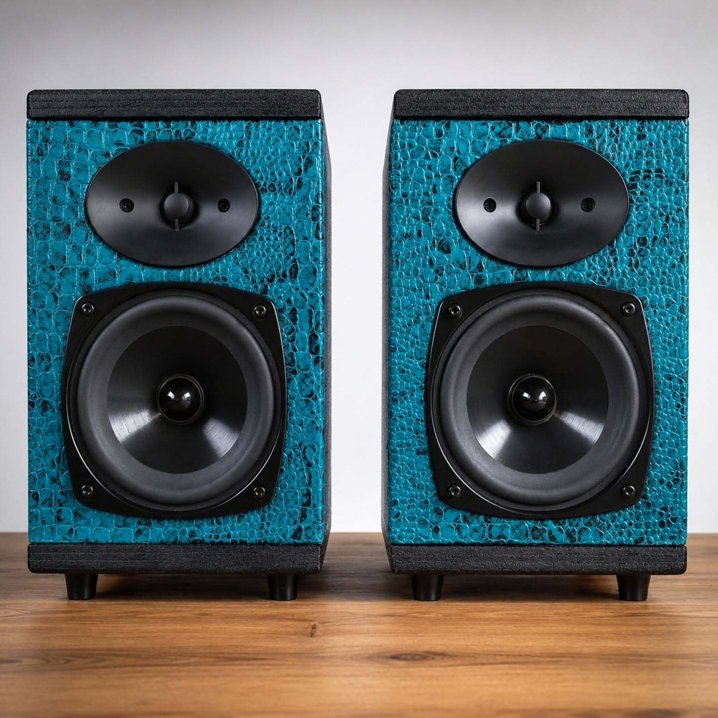 FLX Audio – Paire d'enceintes bibliothèque artisanales – Création unique – 2 voies Bass-Reflex