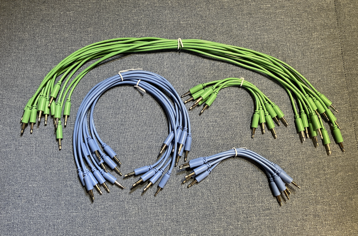 Pack Ocean de 15 câbles de patch mini jack 3,5mm mono pour synthétiseurs modulaires Eurorack, similaires aux câbles Intellijel 