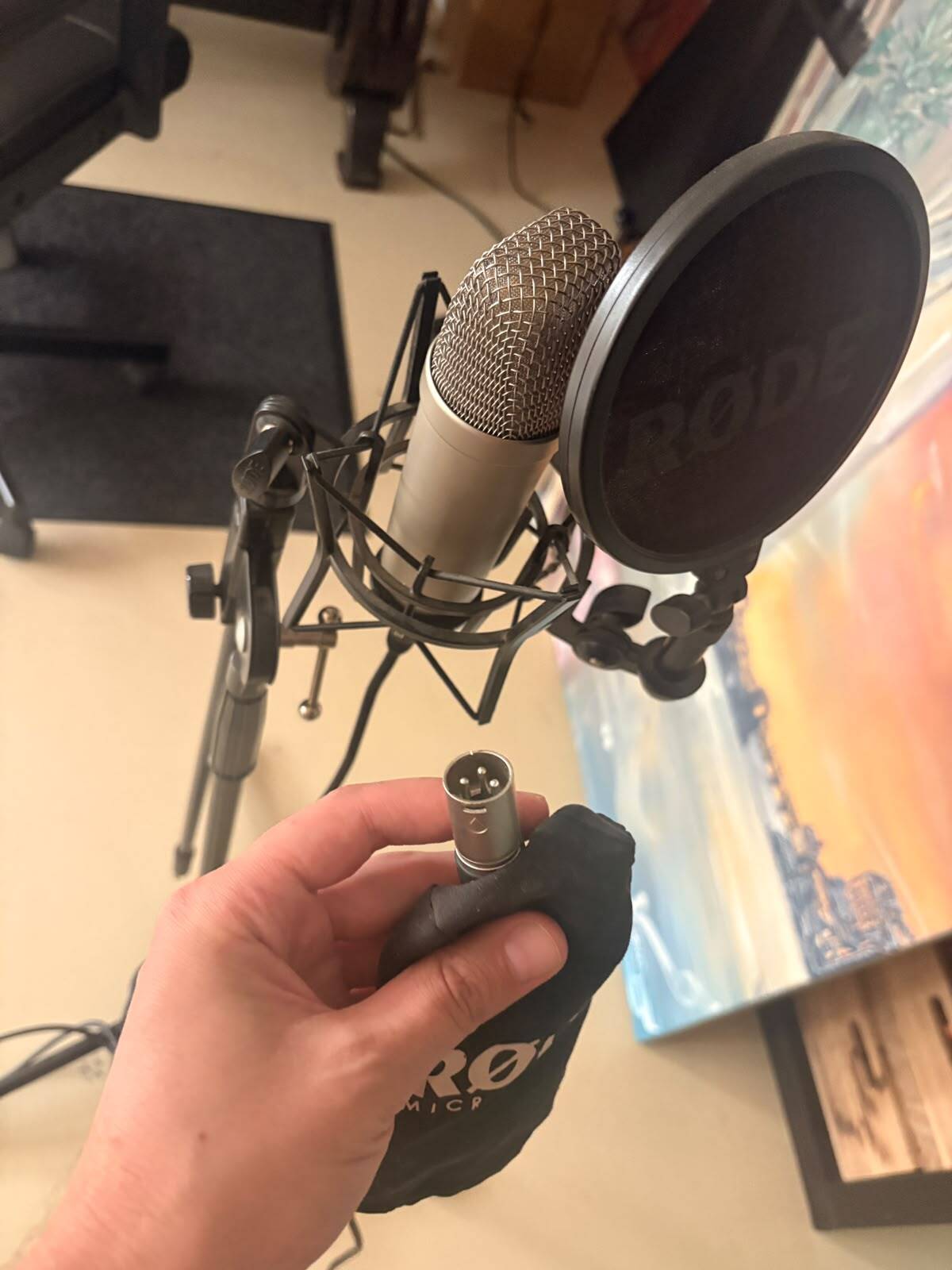 Vends Micro RODE NT1 (avec pied, antipop et câble) Quasi neuf