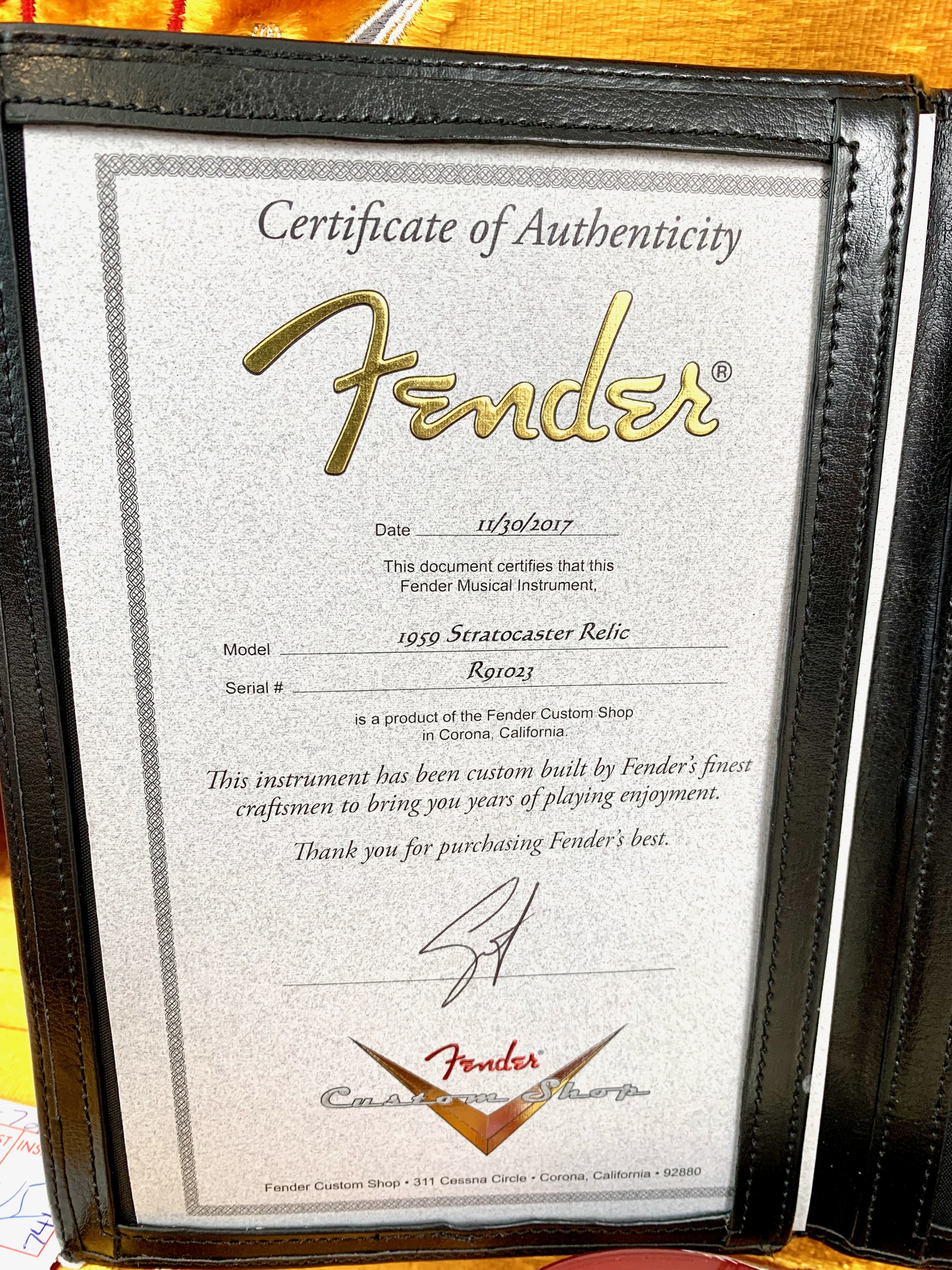 Fender Custom Shop Time Machine '59 Relic Stratocaster (62261)