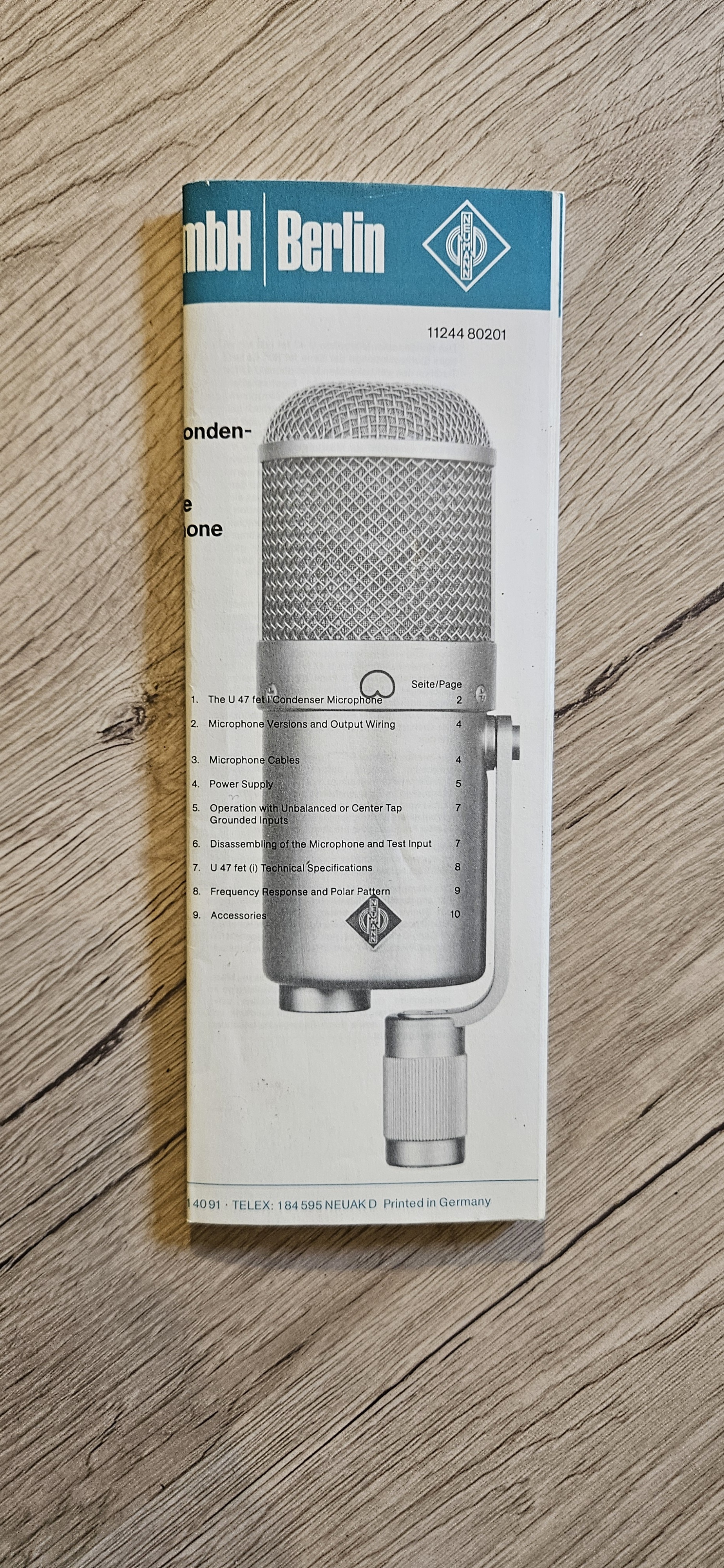 Brochure vintage Neumann U47