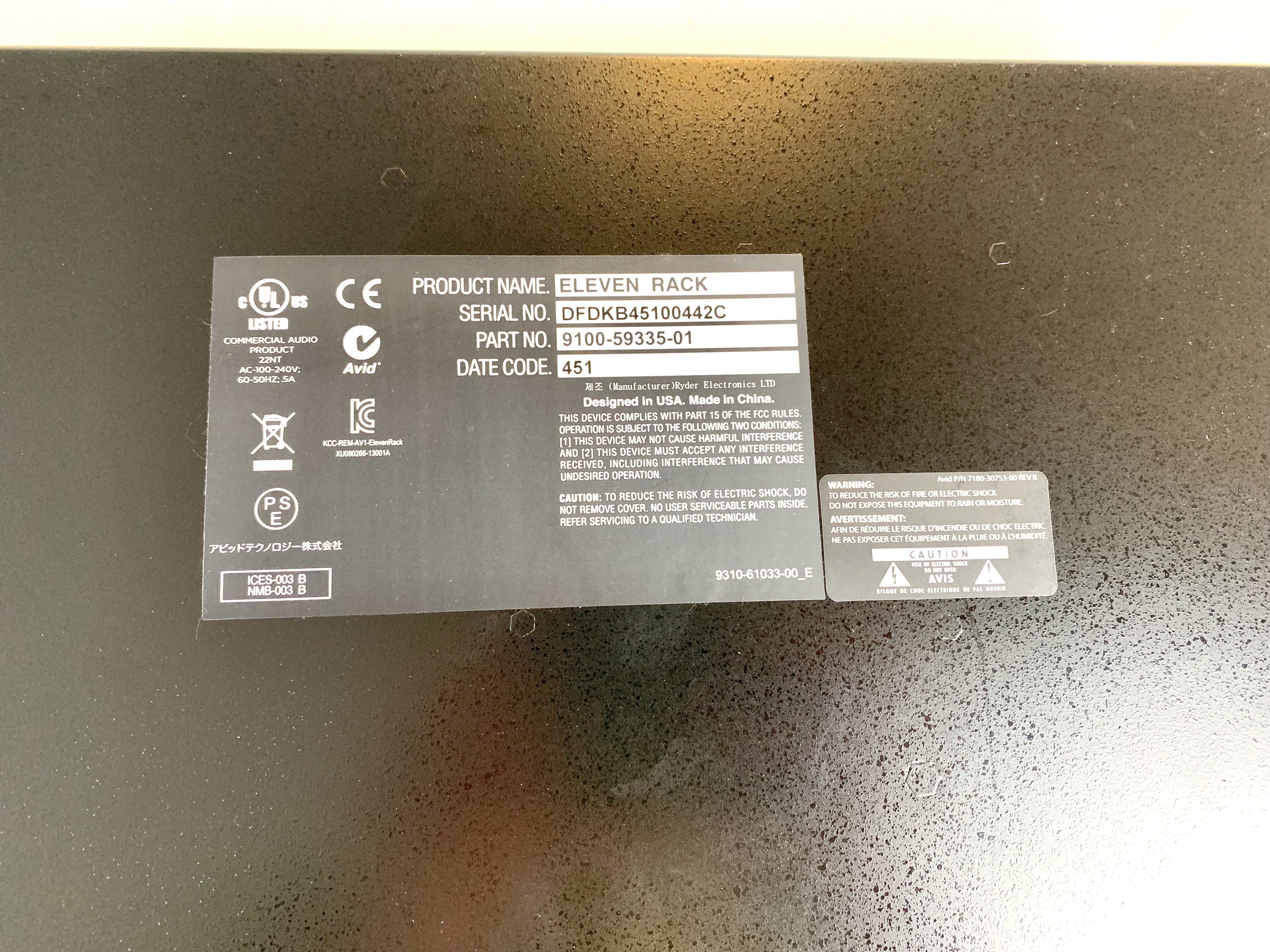Avid Eleven Rack (64666)