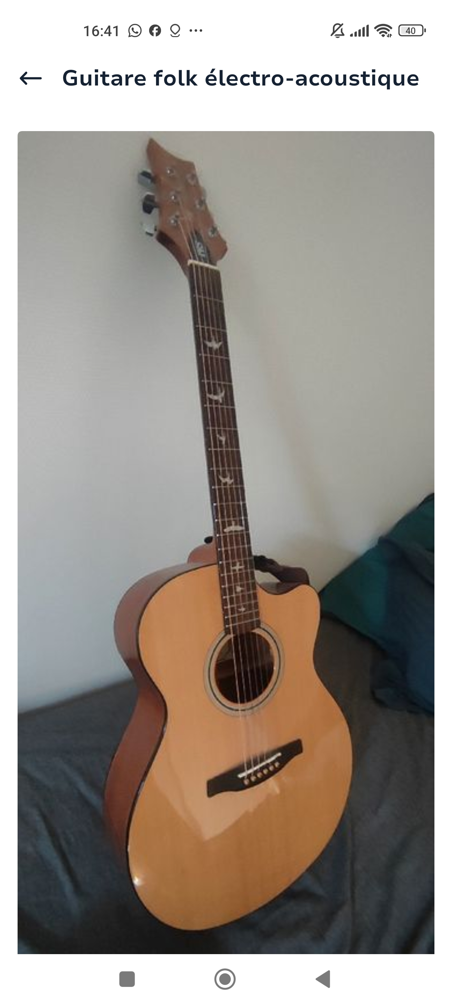 Guitare folk électro-acoustique PRS (américaine), modèle Angelus A20E