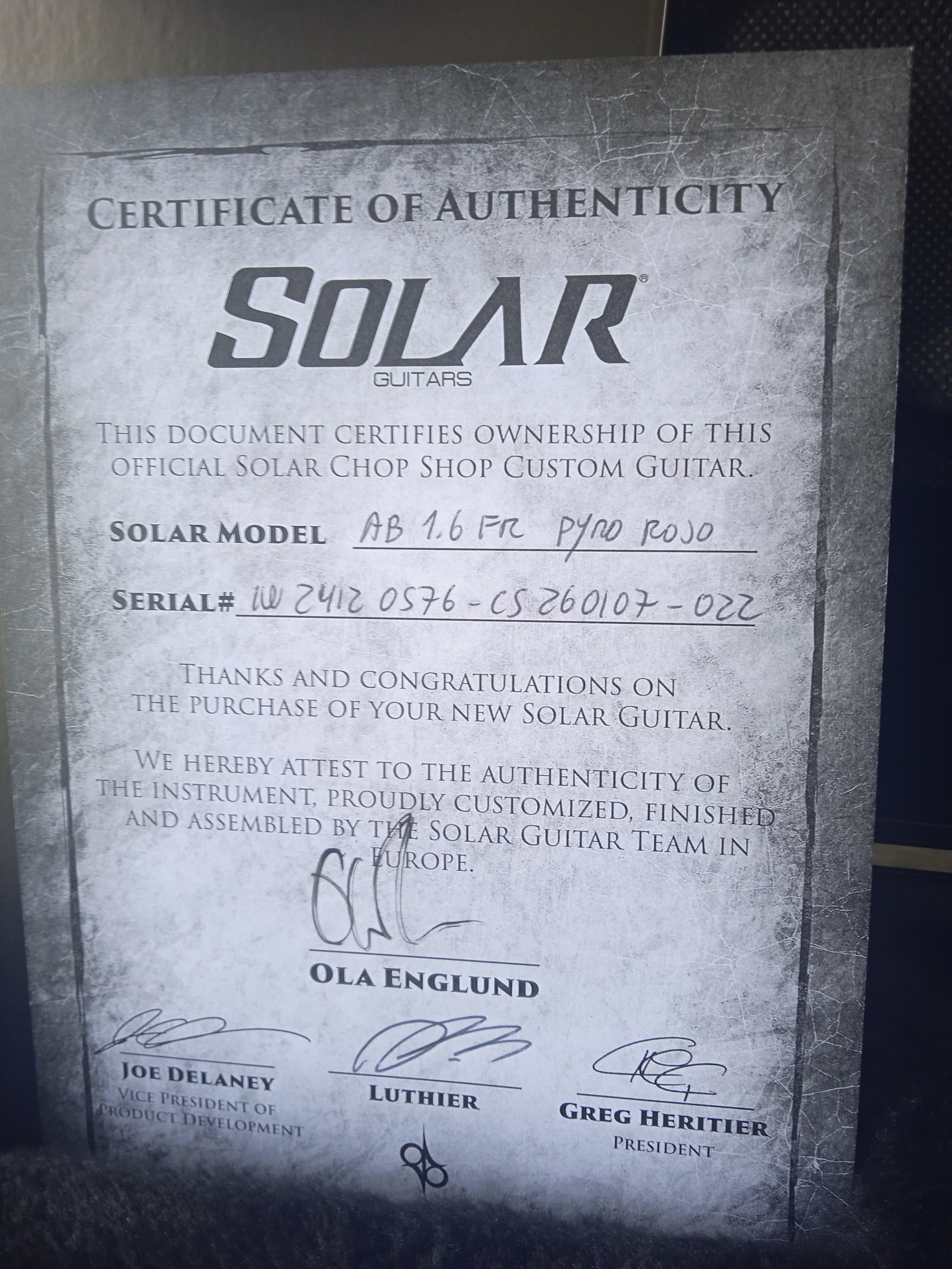 Solar Guitars AB1.6FR Pyro Rojo (60555)