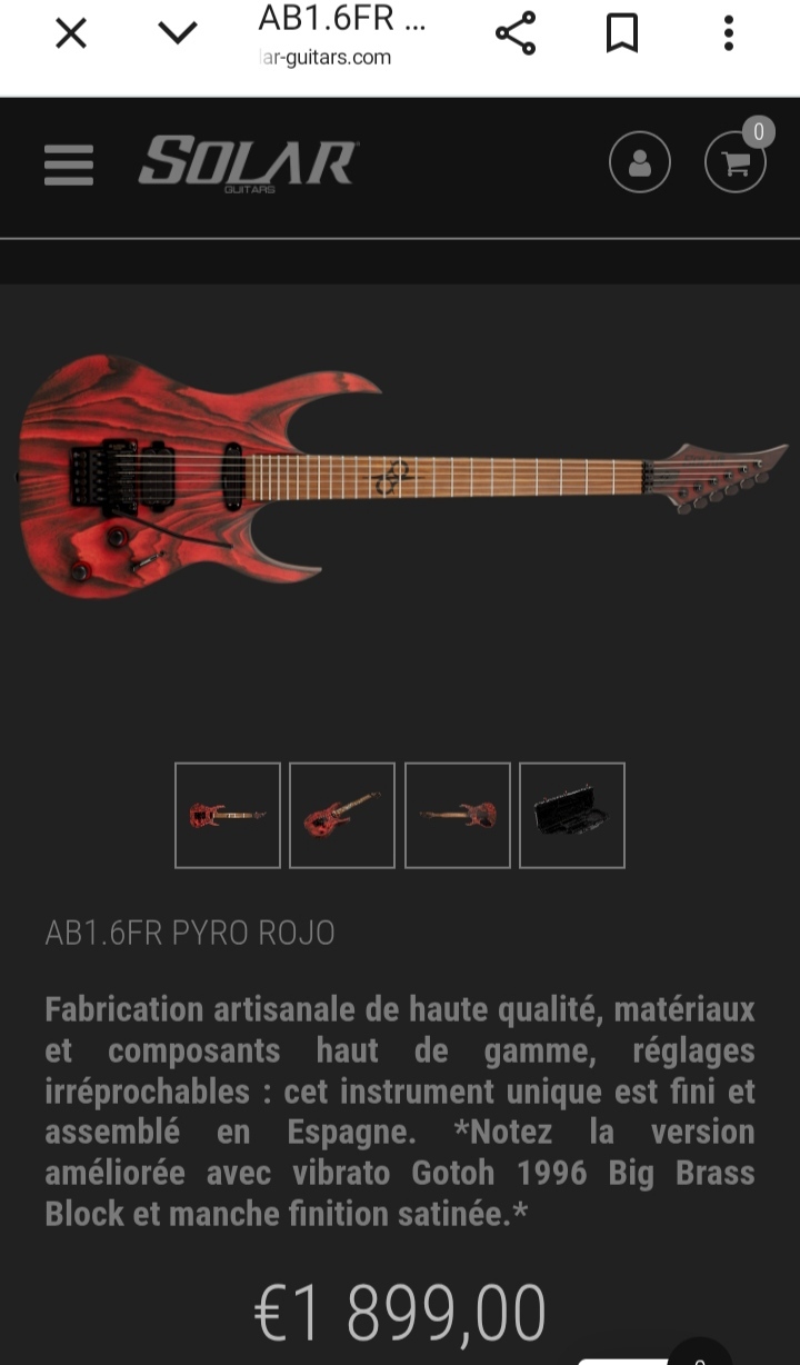 Solar Guitars AB1.6FR Pyro Rojo (87974)