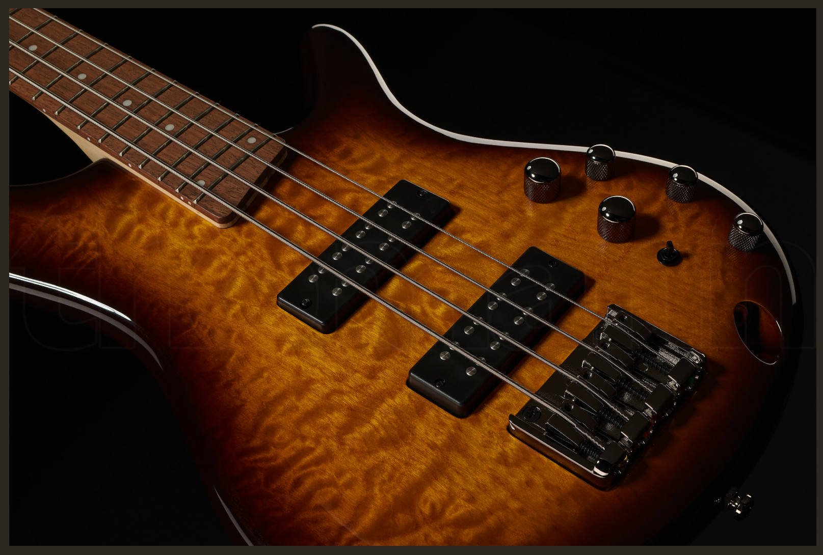 Ibanez face diagonale zoom  fond noir