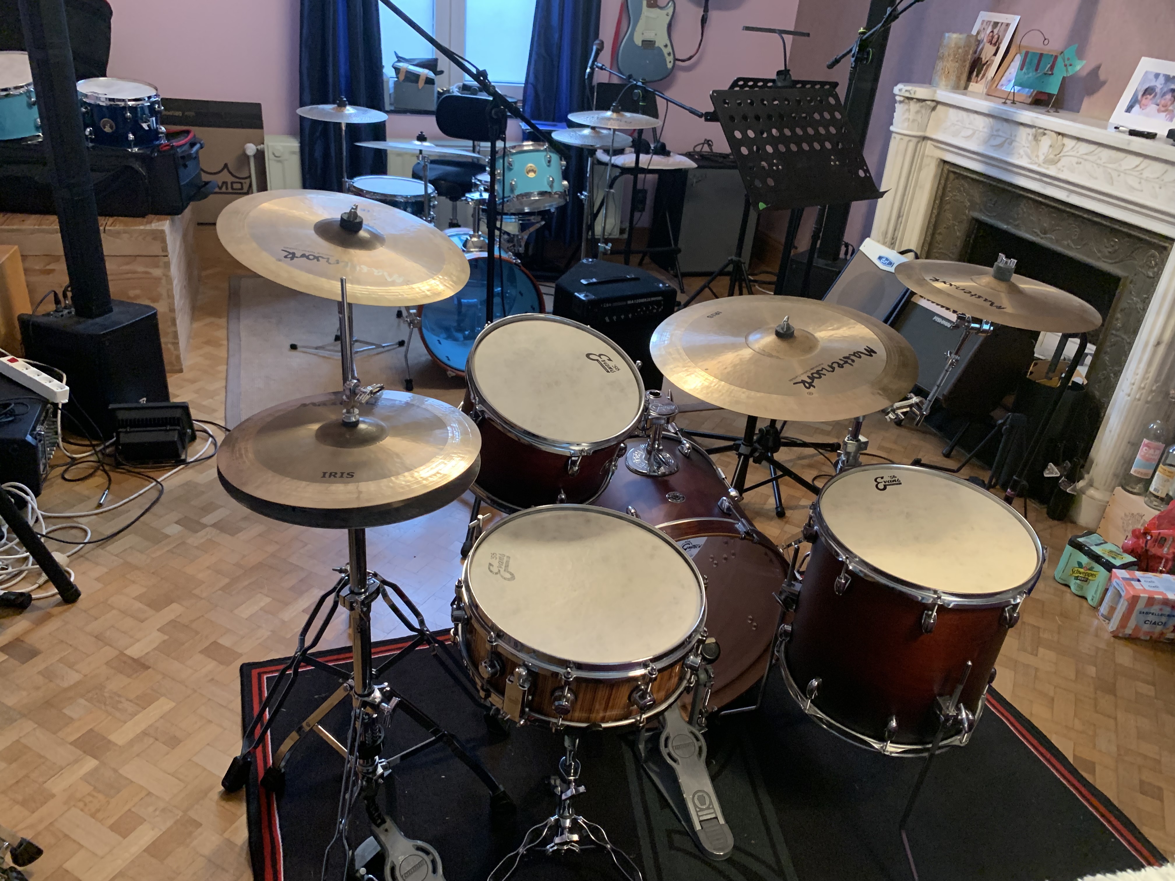 Satin antique fade plus cymbales et caisse claire tamburo opera