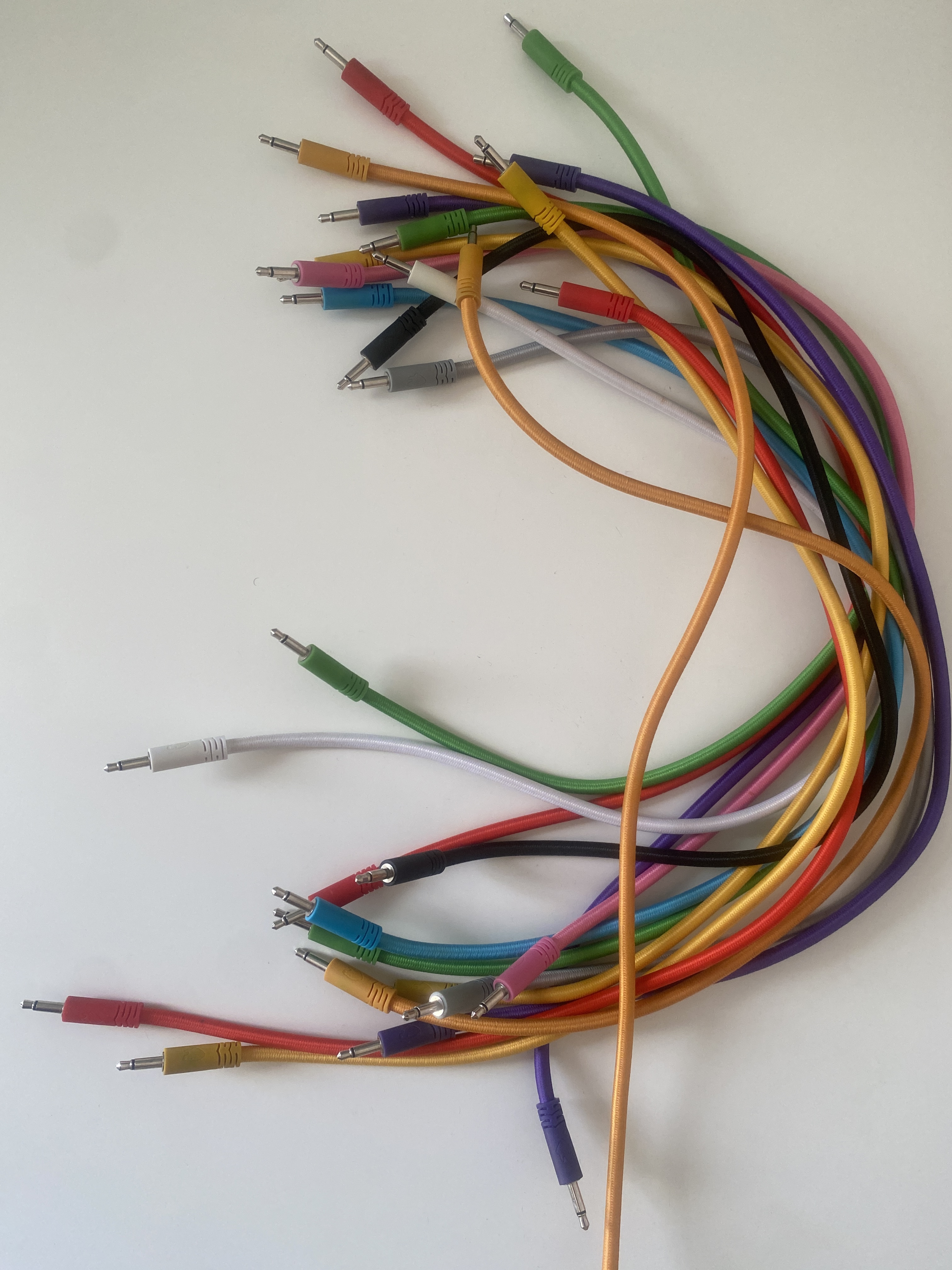 Câbles patch Eurorack Befaco lot 85 pièces jack 3,5 mm 10cm 30cm 1m 3m modular synth