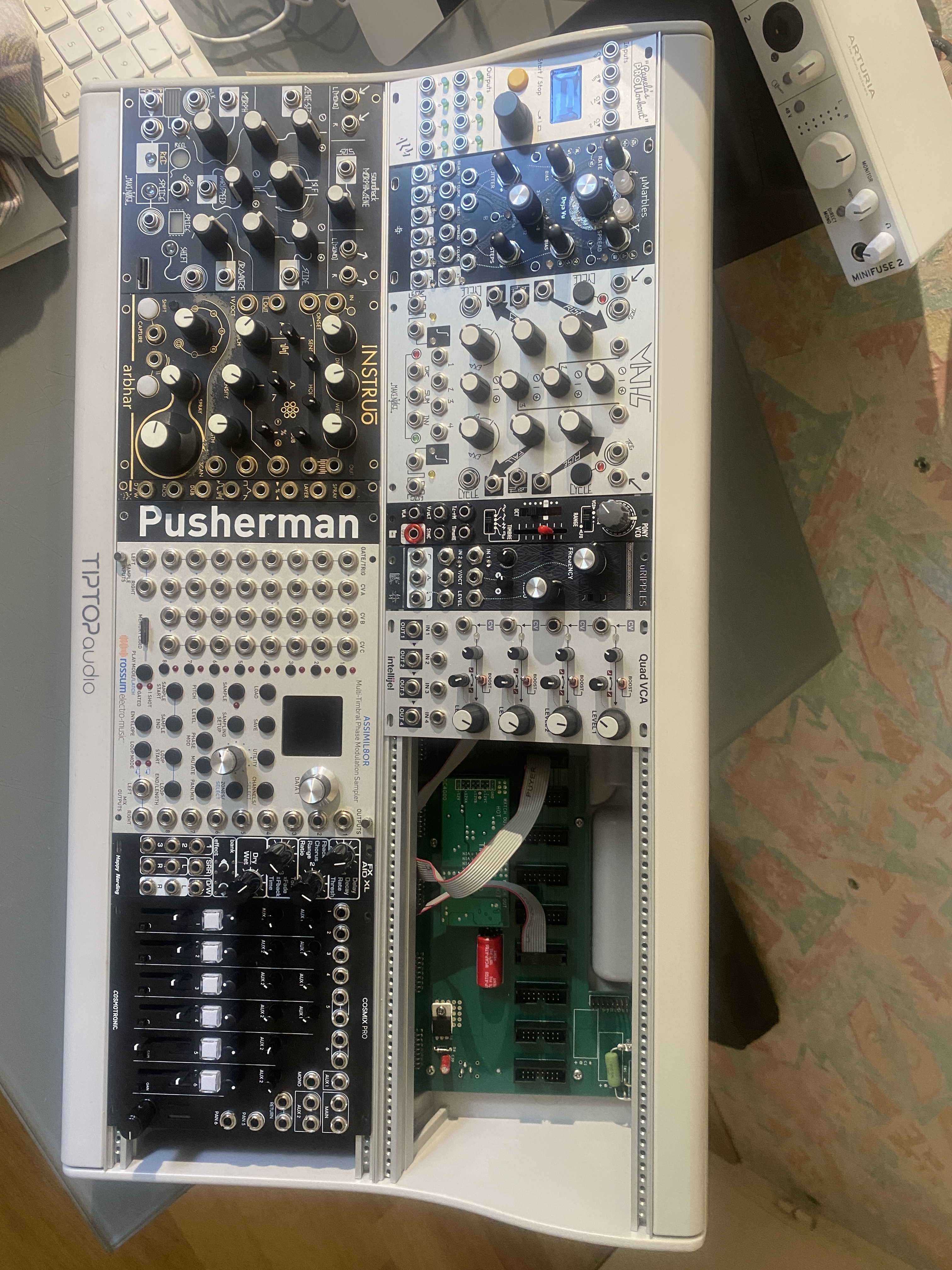 Système Eurorack Tiptop Audio complet – Rossum Assimil8or, Arbhar V2, Morphagene + accessoires