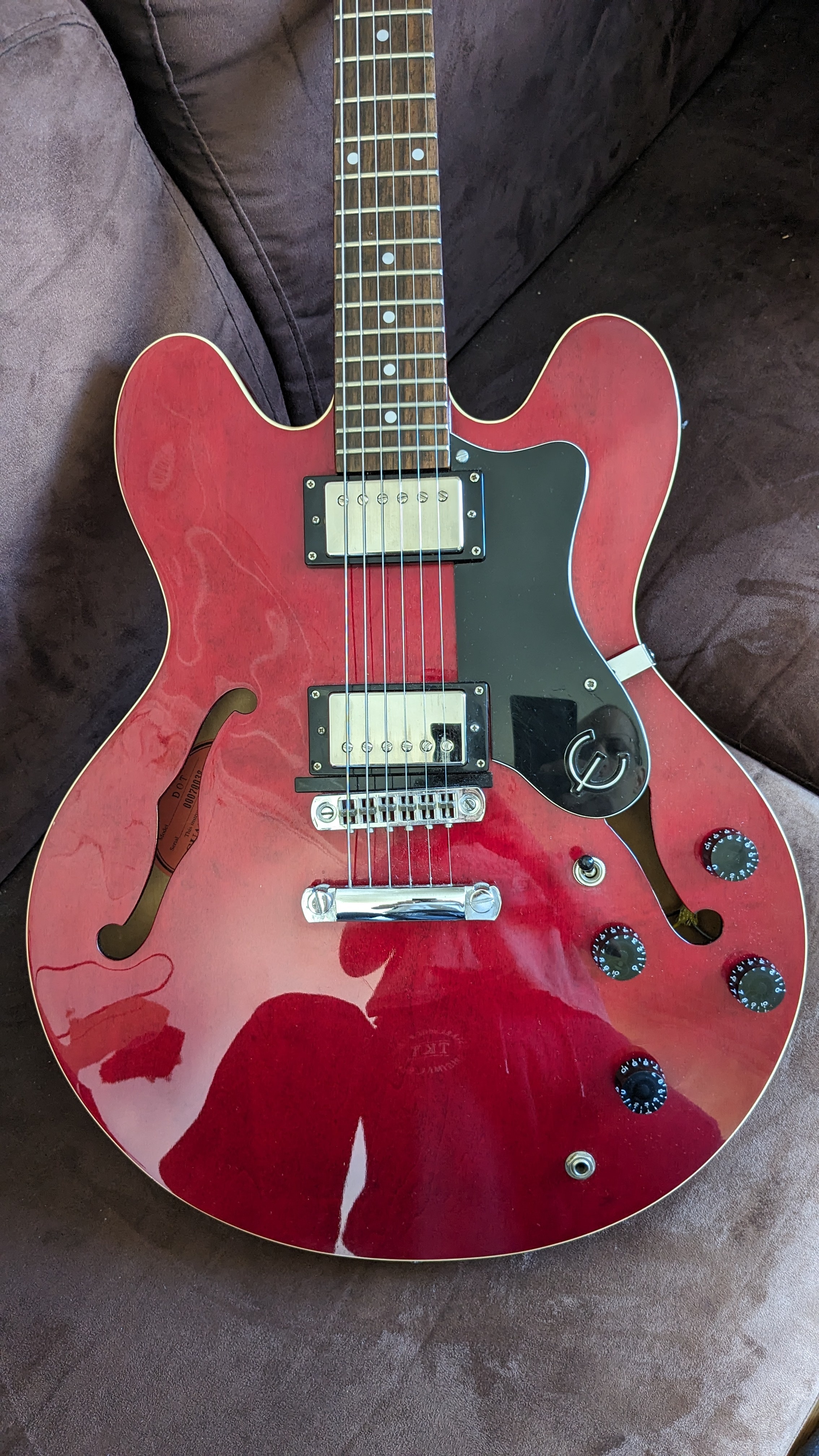 Epiphone ES-335 The Dot (Made in Korea, 2000) - Upgradée PAF Guitar'nBlues Alnico IV + Housse
