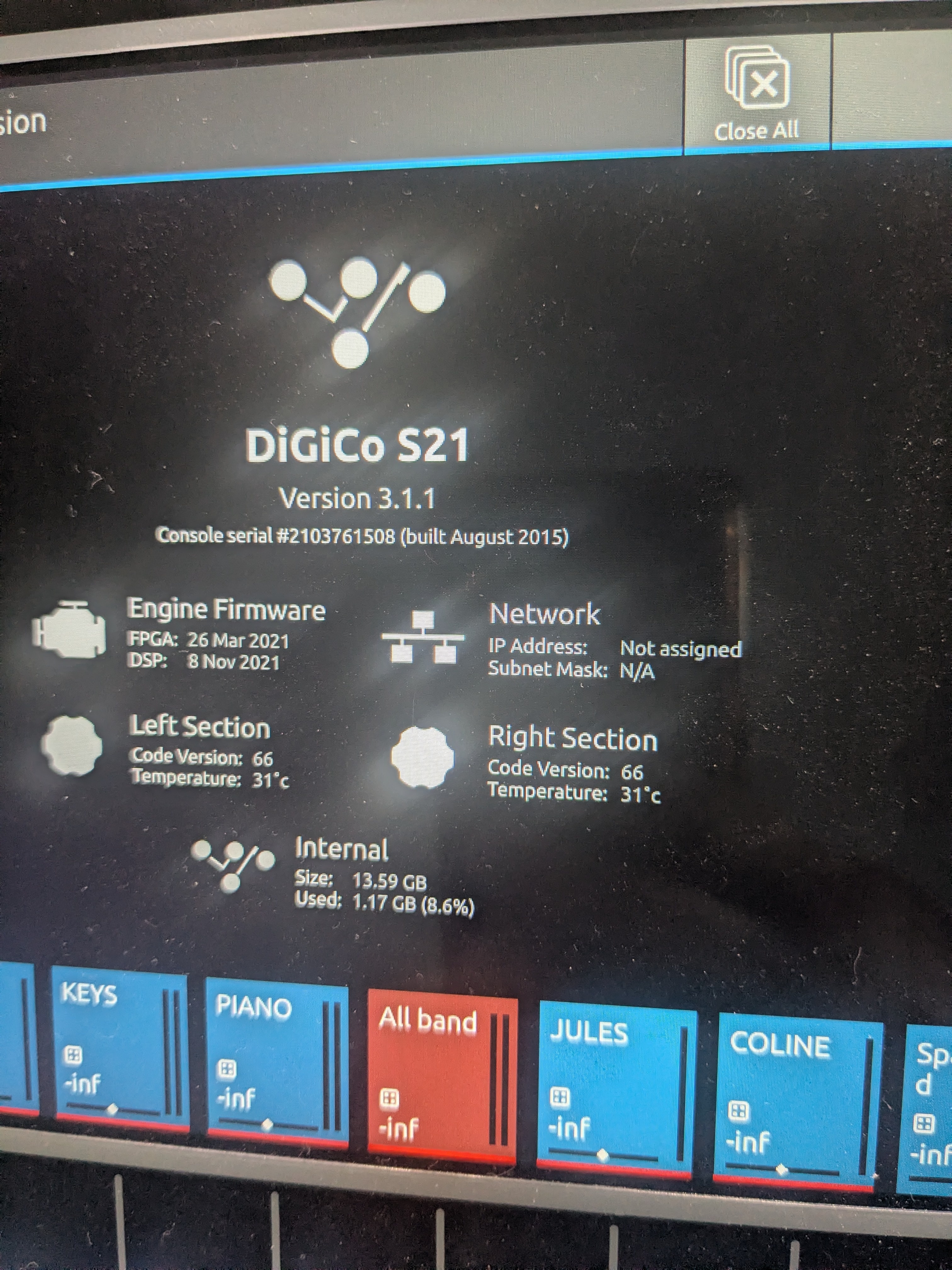 Digico s21 + carte dmi dante 64/96
