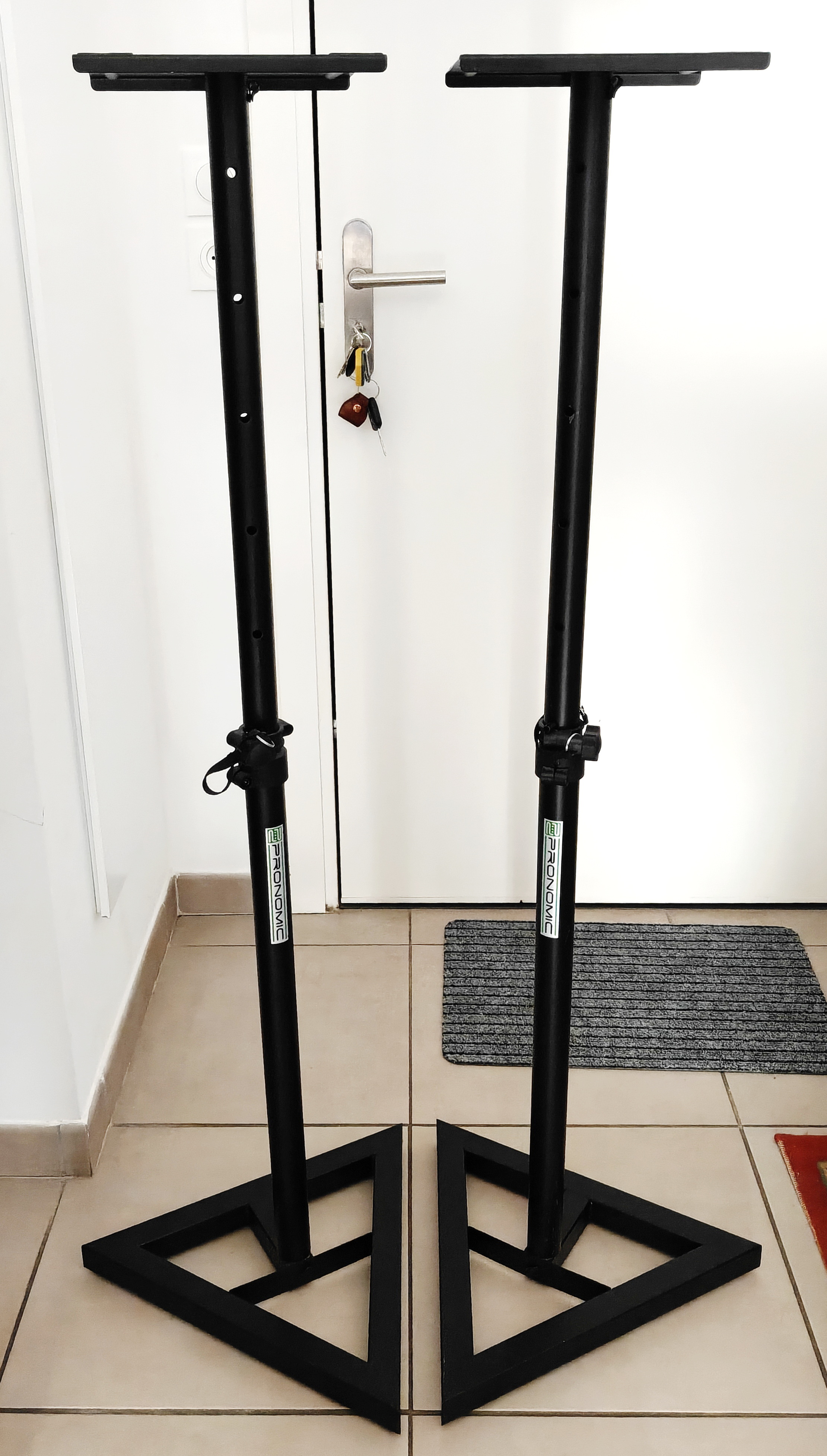  2 Pieds Support Enceintes pour Paire de Moniteurs Studio Pronomic SLS-10 