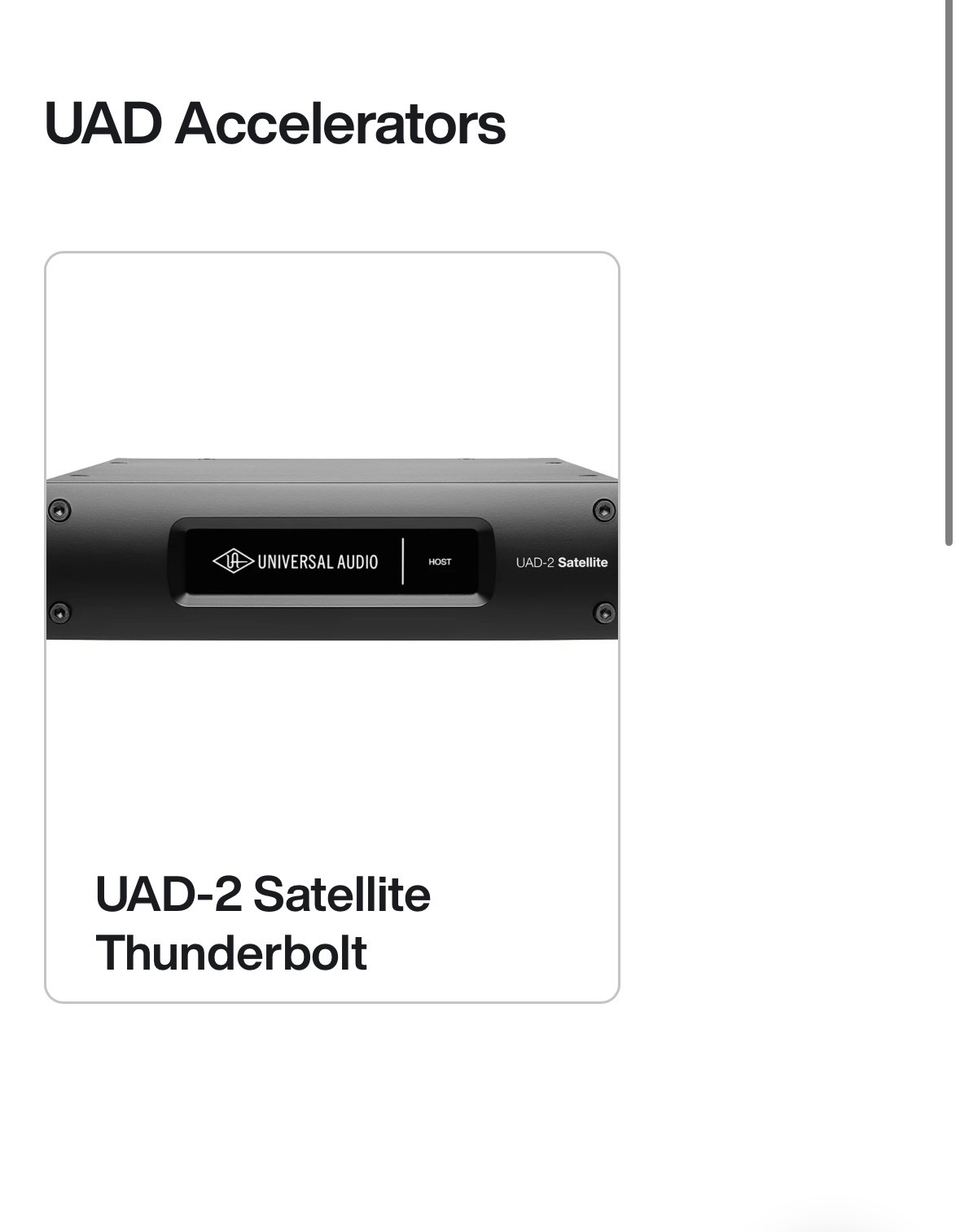 UAD-2 Satellite QUAD Thunderbolt + boîte + câble Thunderbolt  + grosse collection de plugins UAD