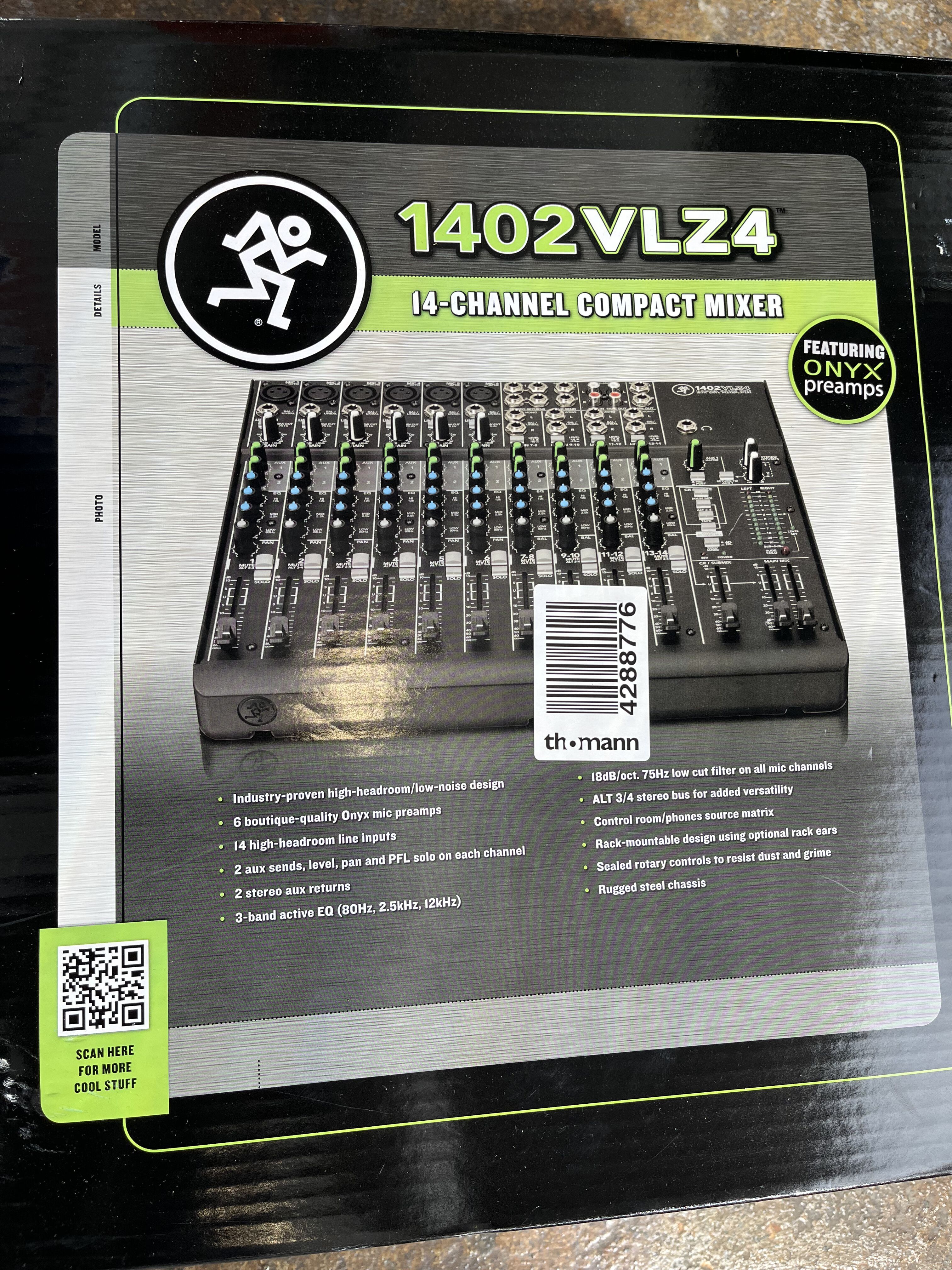 Mackie 1402 VLZ4 + cartons d'origine