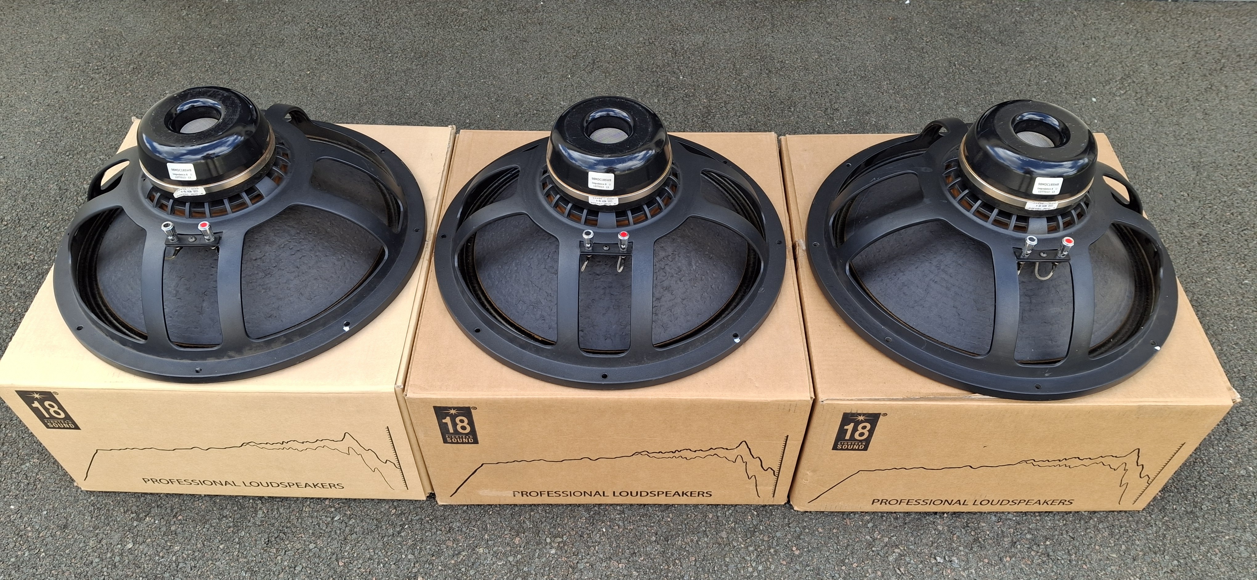 3 × haut-parleurs 18” 18 Sound – 8 Ω – pour pièces / réparation