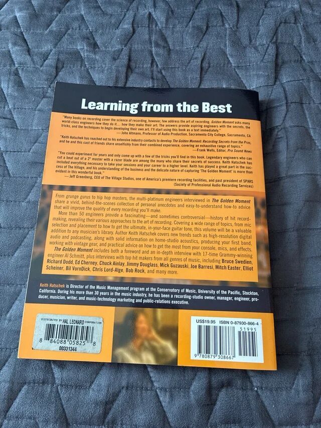 Backbeat Books The Golden Moment Recording Secrets from the Pros by Keith Hatschek (32131)