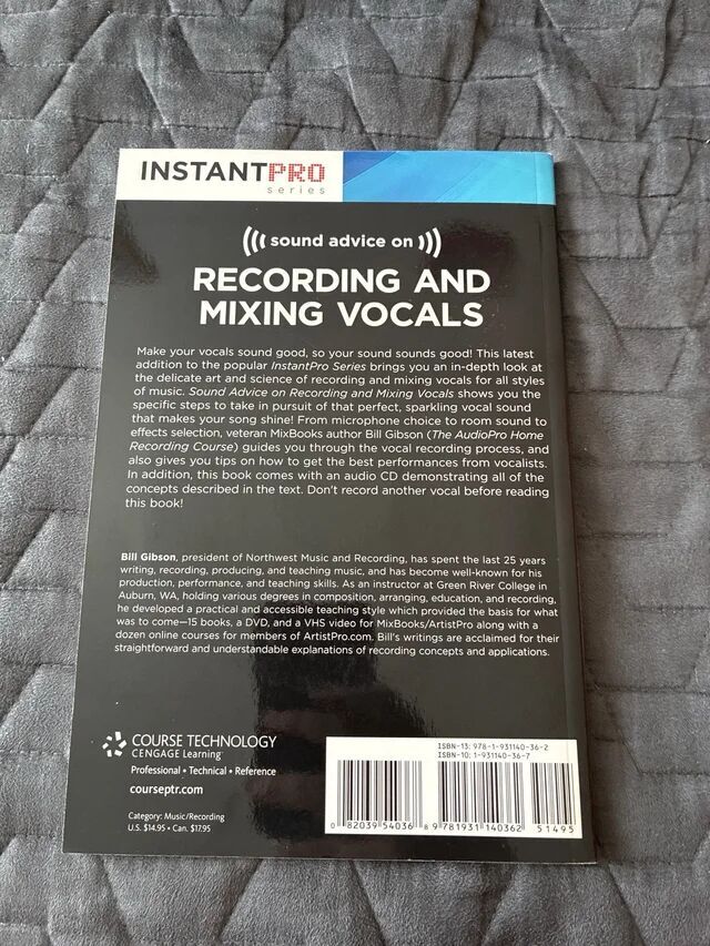 Course Technology livre Sound Advice on Recording and Mixing Vocals (3775)