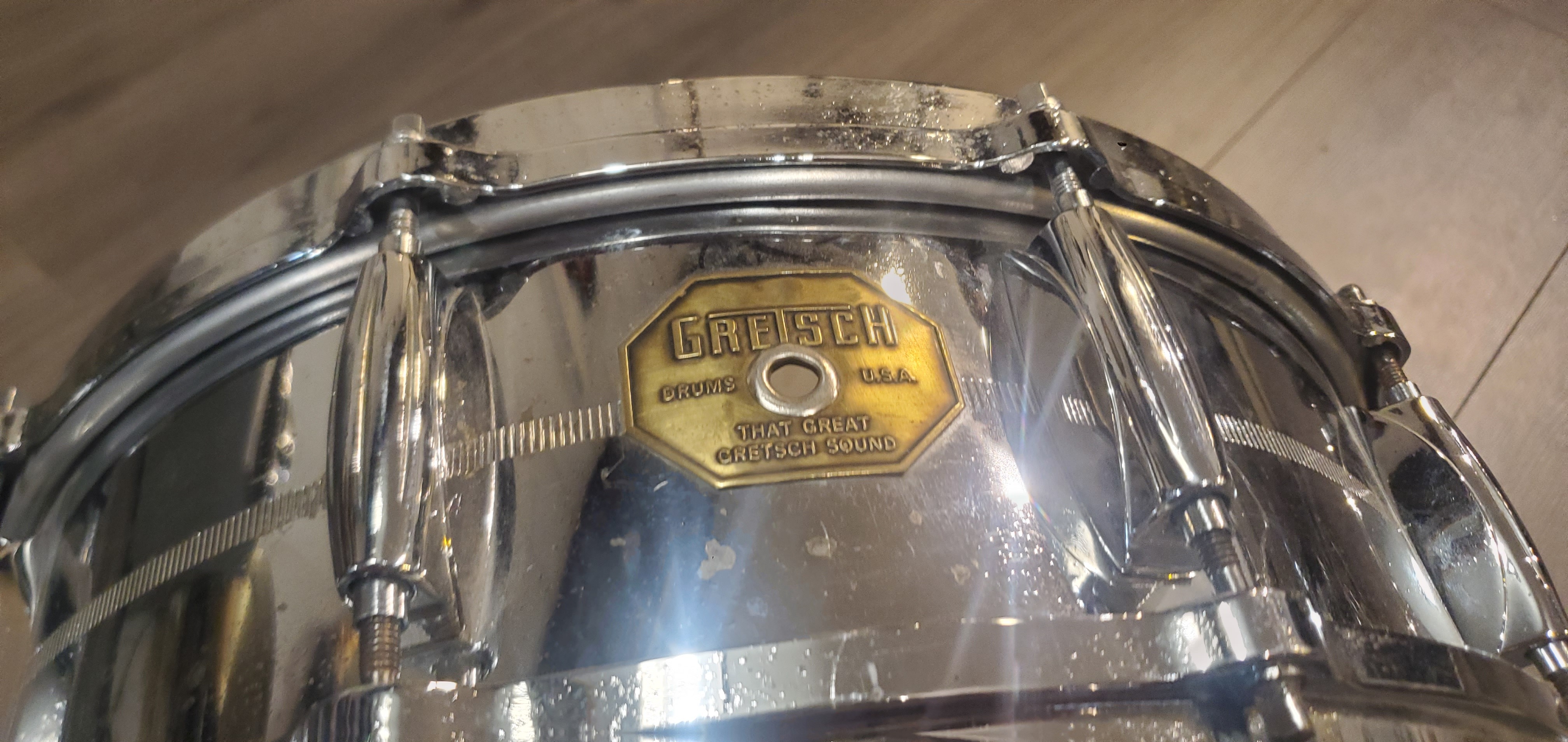 Gretsch Broadkaster Chrome over brass snare 14'' x 5'' (27953)