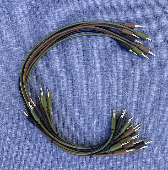Pack Military de 15 câbles de patch mini jack 3,5mm mono pour synthétiseurs modulaires Eurorack, similaires aux câbles Intellij