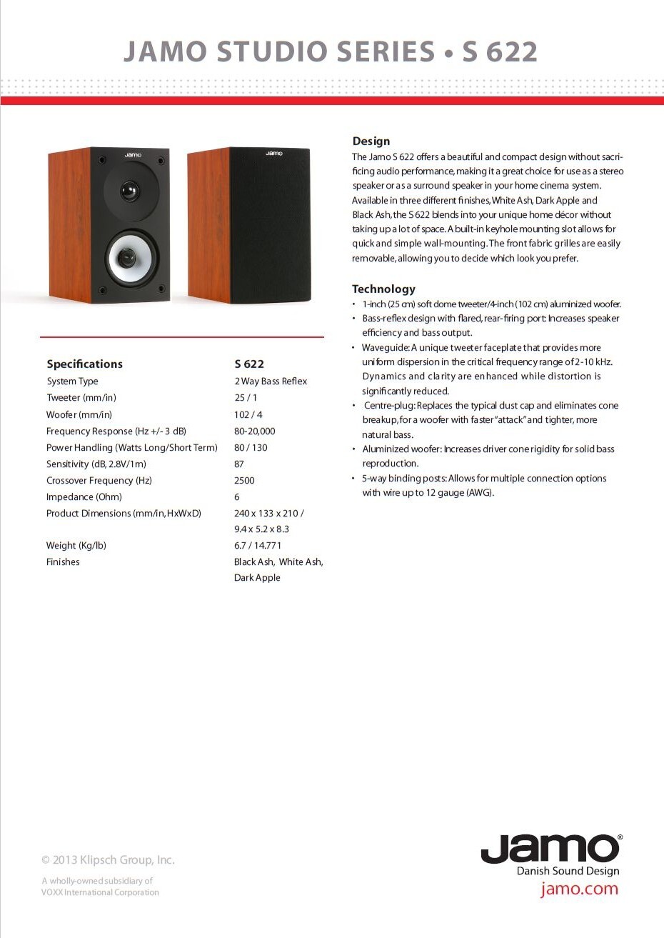Jamo-S622-FicheFabriquant
