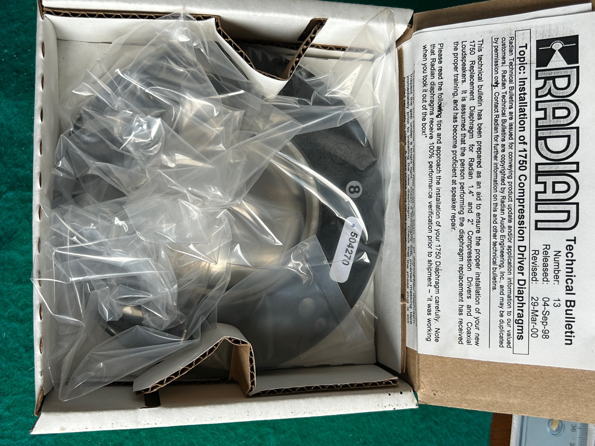 diaphragme RADIAN 1750 8 V3